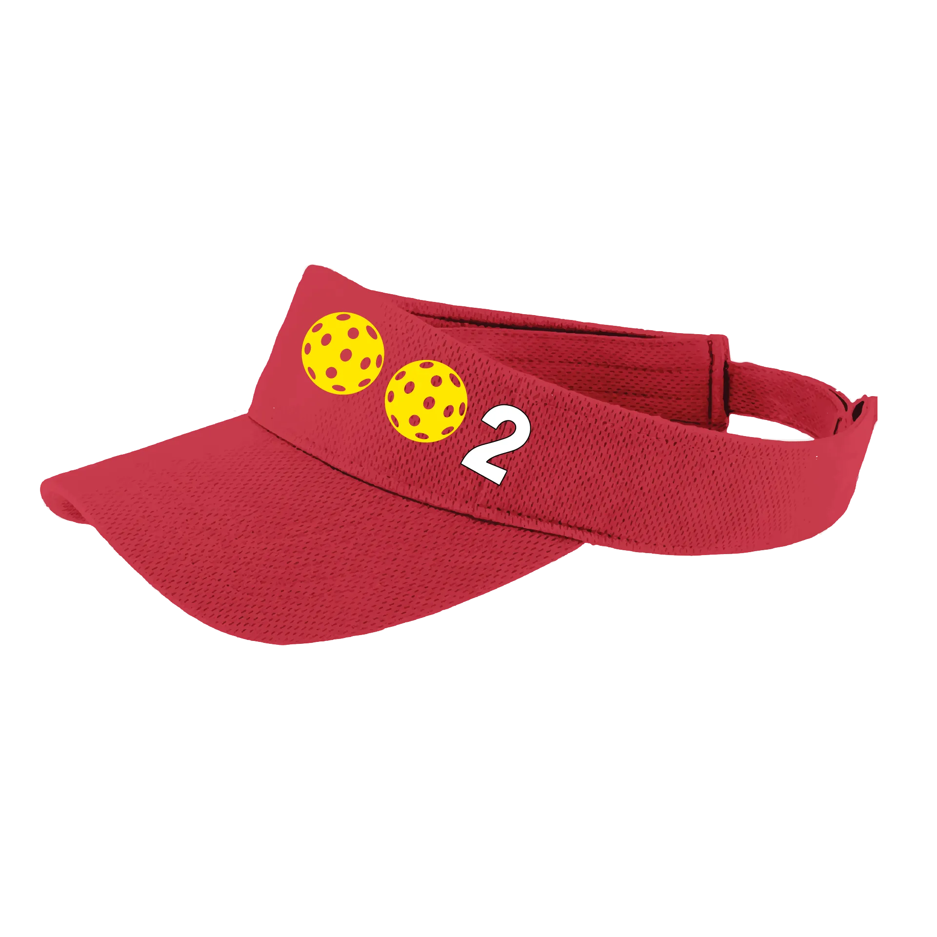 002 With Pickleballs (Customizable) | Pickleball Visors | Moisture Wicking 100% Polyester