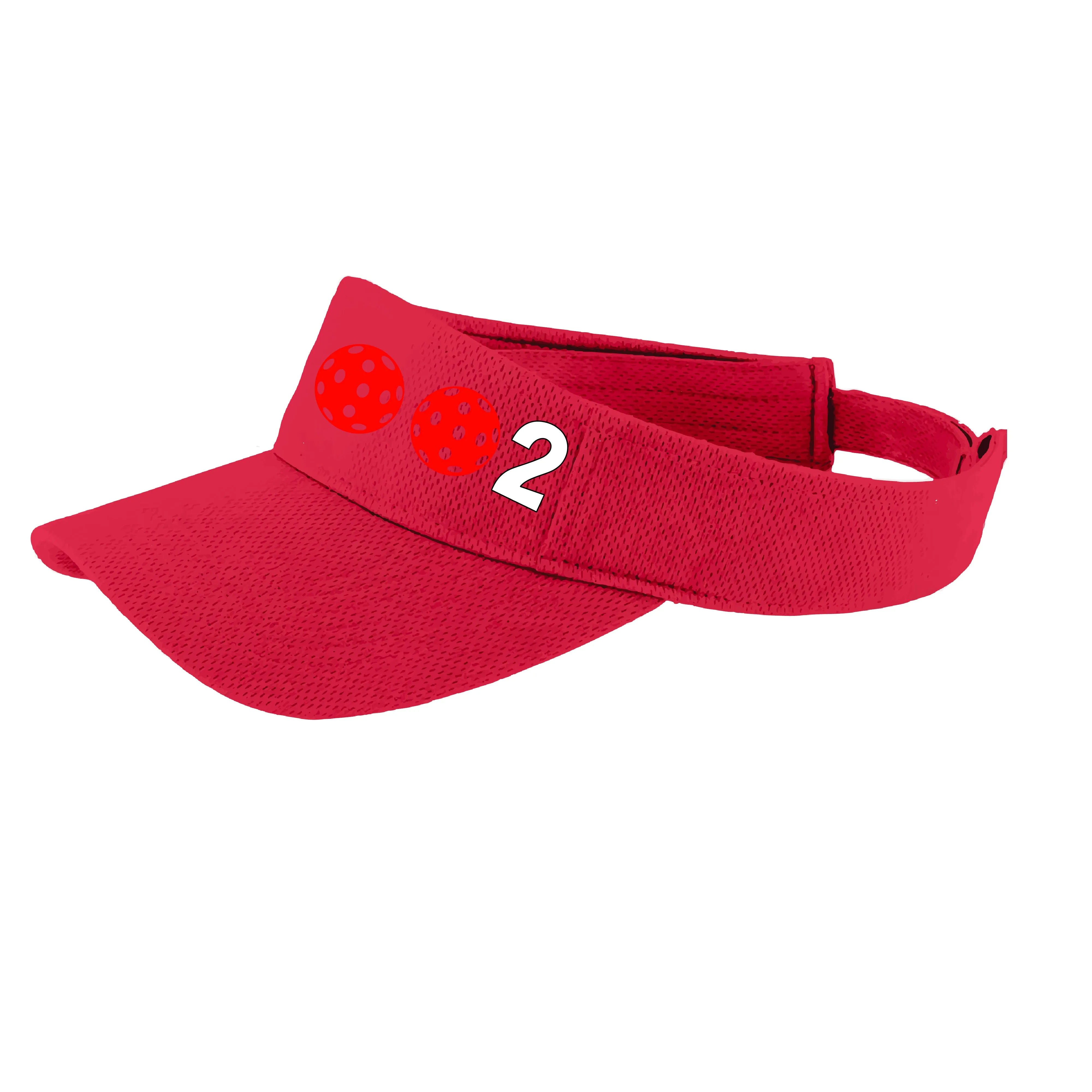 002 With Pickleballs (Customizable) | Pickleball Visors | Moisture Wicking 100% Polyester