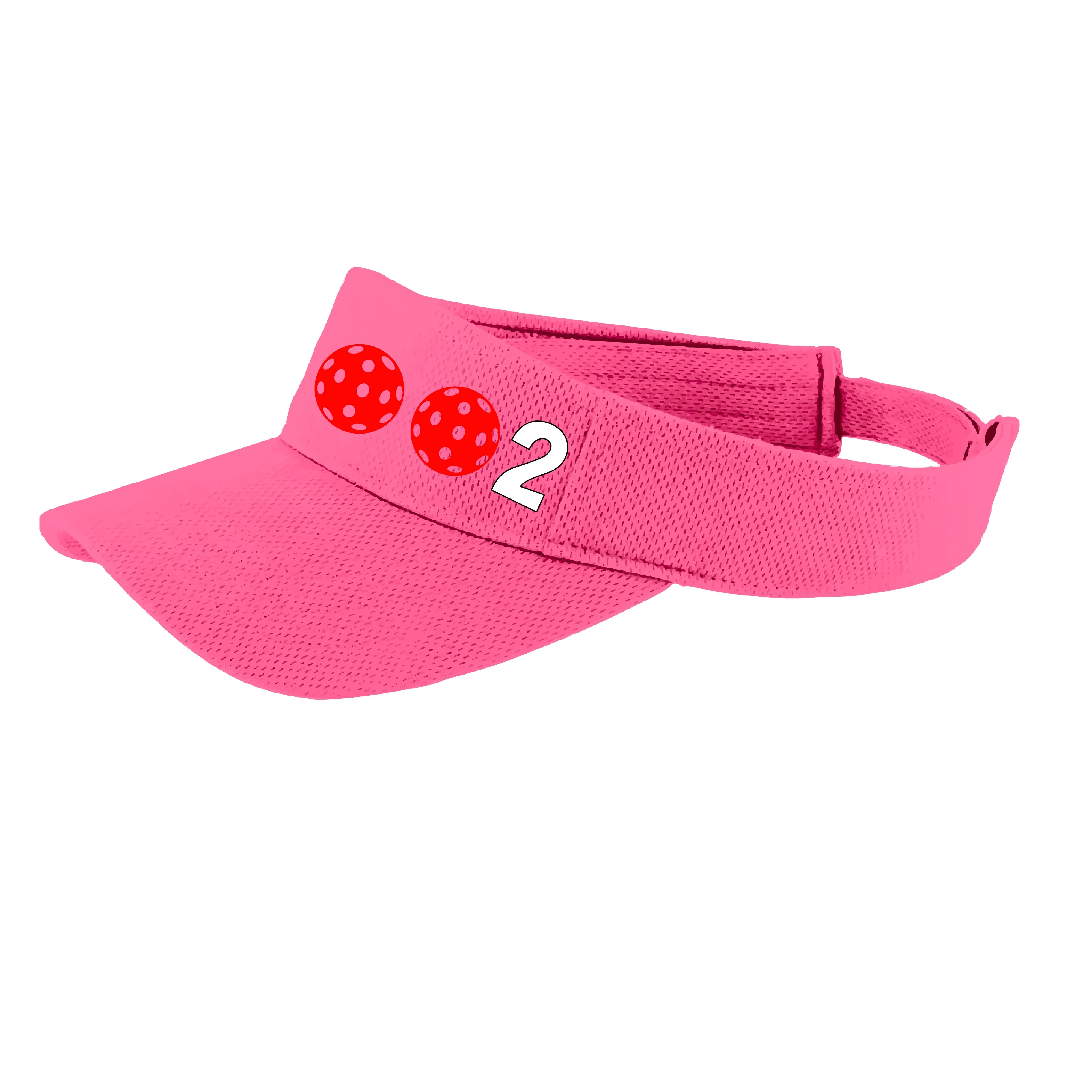 002 With Pickleballs (Customizable) | Pickleball Visors | Moisture Wicking 100% Polyester