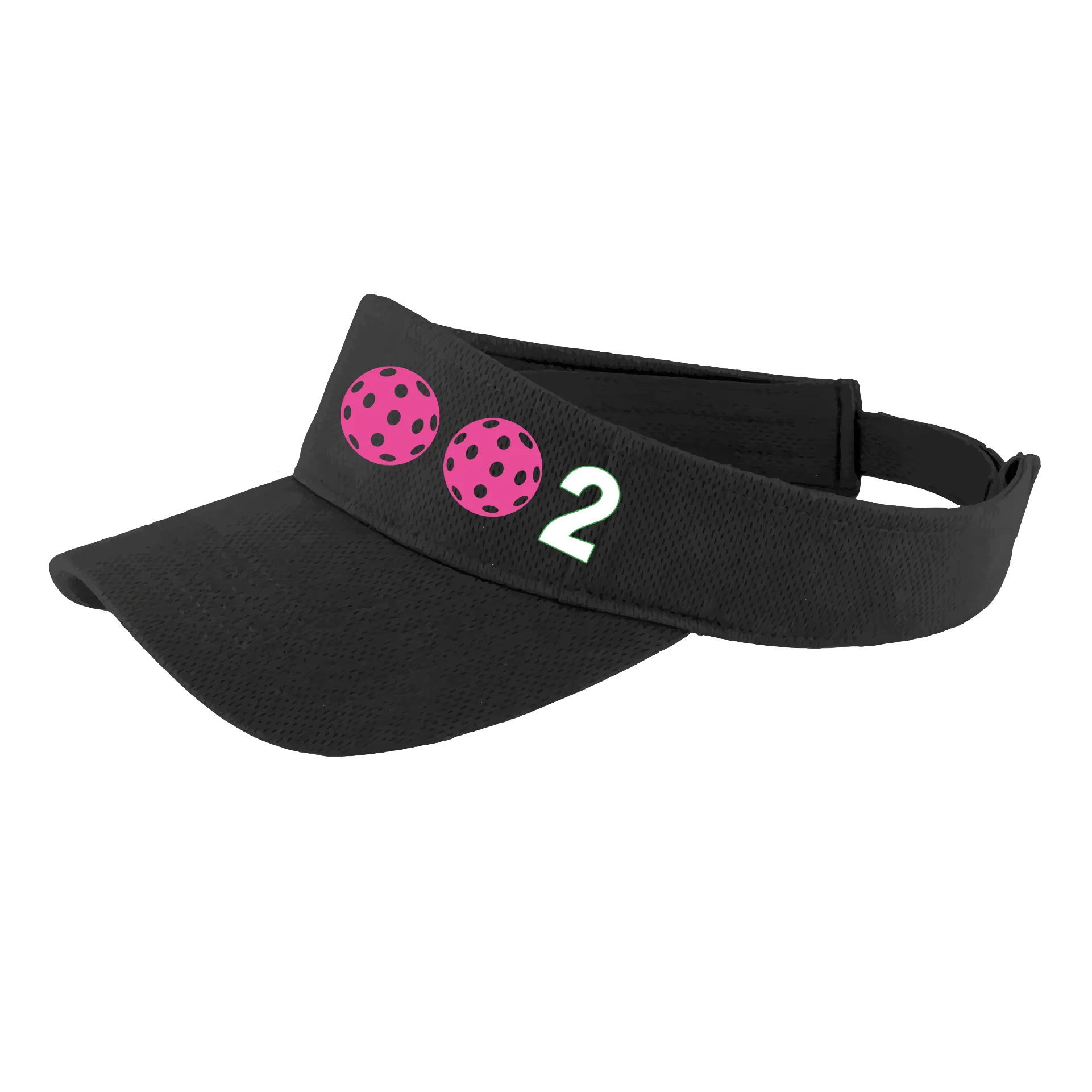 002 With Pickleballs (Customizable) | Pickleball Visors | Moisture Wicking 100% Polyester