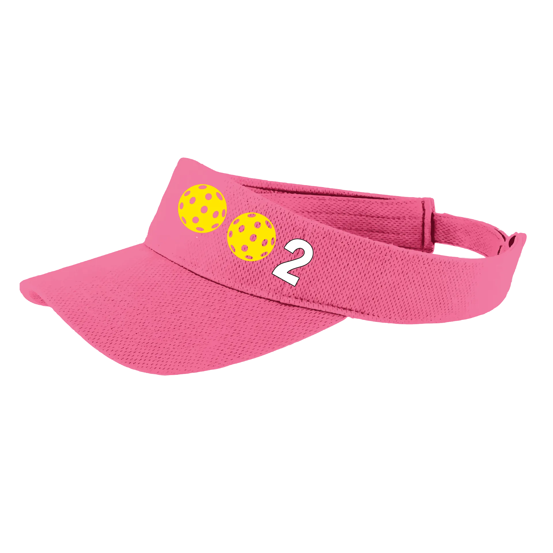 002 With Pickleballs (Customizable) | Pickleball Visors | Moisture Wicking 100% Polyester