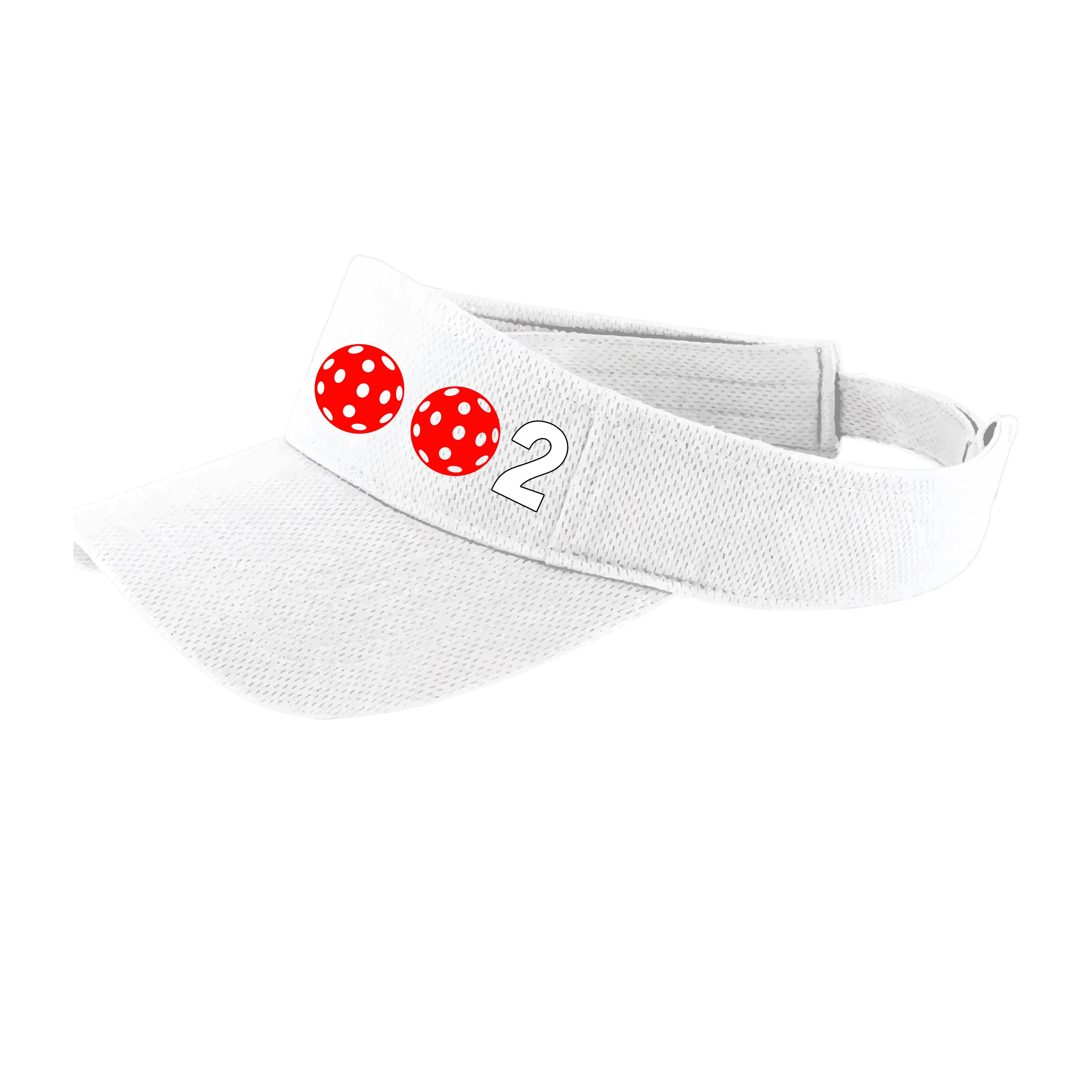 002 With Pickleballs (Customizable) | Pickleball Visors | Moisture Wicking 100% Polyester