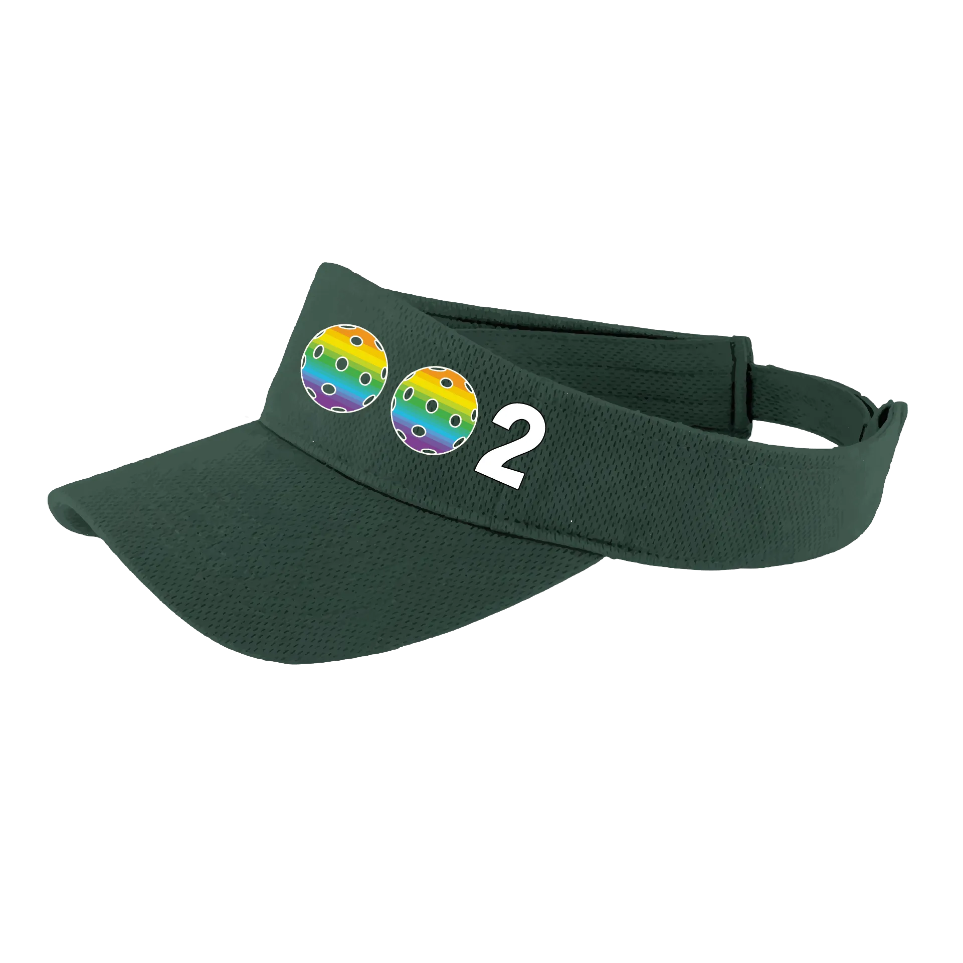 002 With Pickleballs (Customizable) | Pickleball Visors | Moisture Wicking 100% Polyester