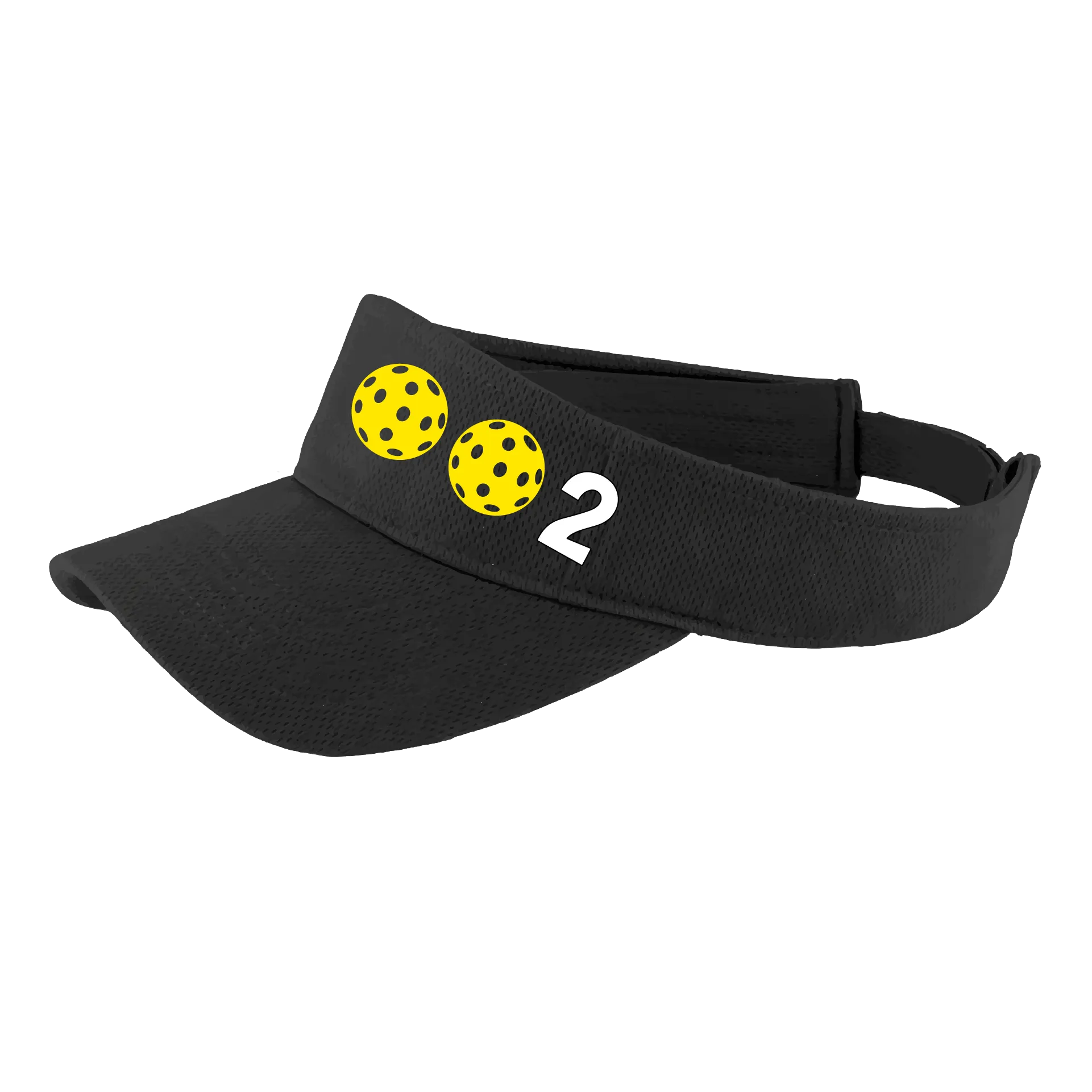 002 With Pickleballs (Customizable) | Pickleball Visors | Moisture Wicking 100% Polyester