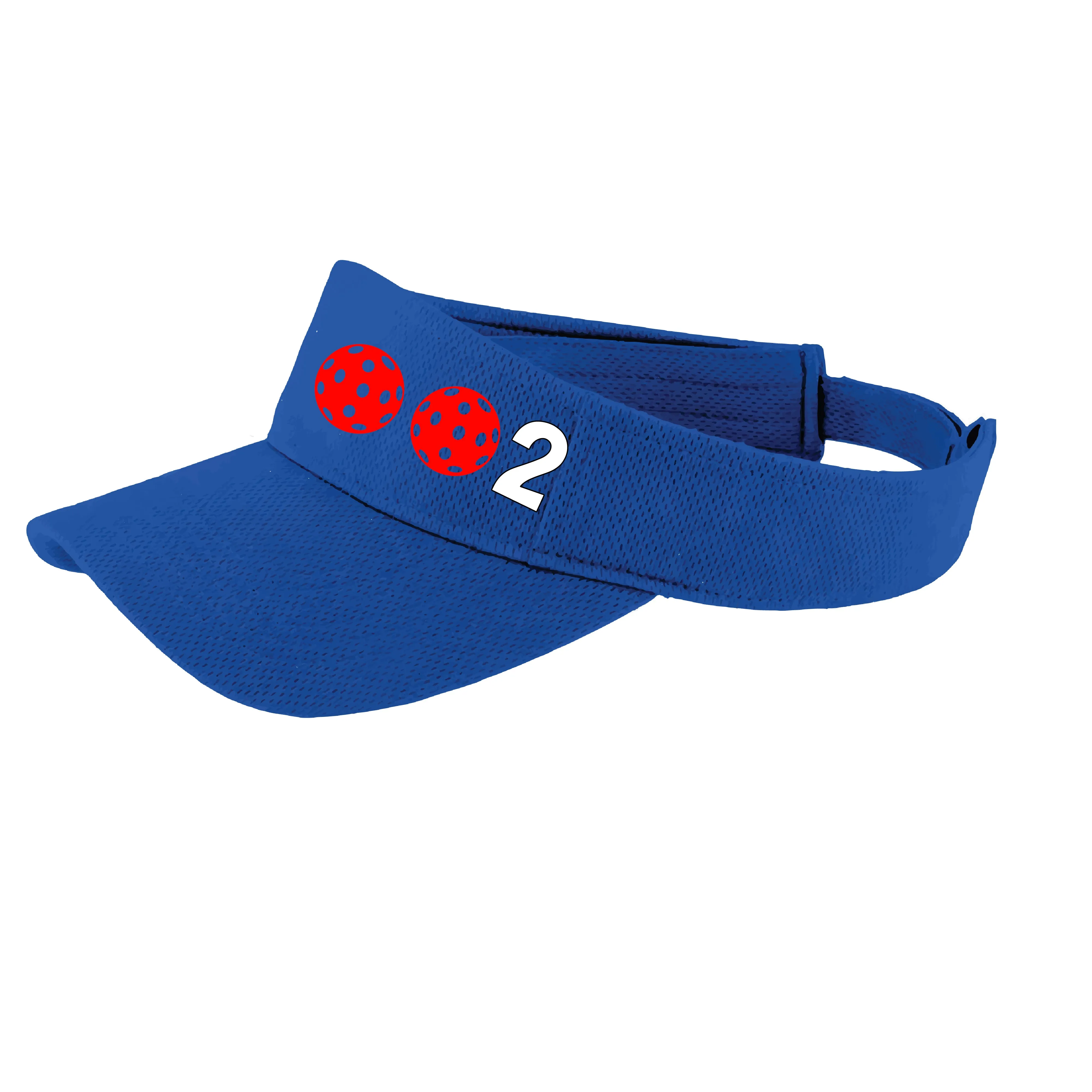 002 With Pickleballs (Customizable) | Pickleball Visors | Moisture Wicking 100% Polyester