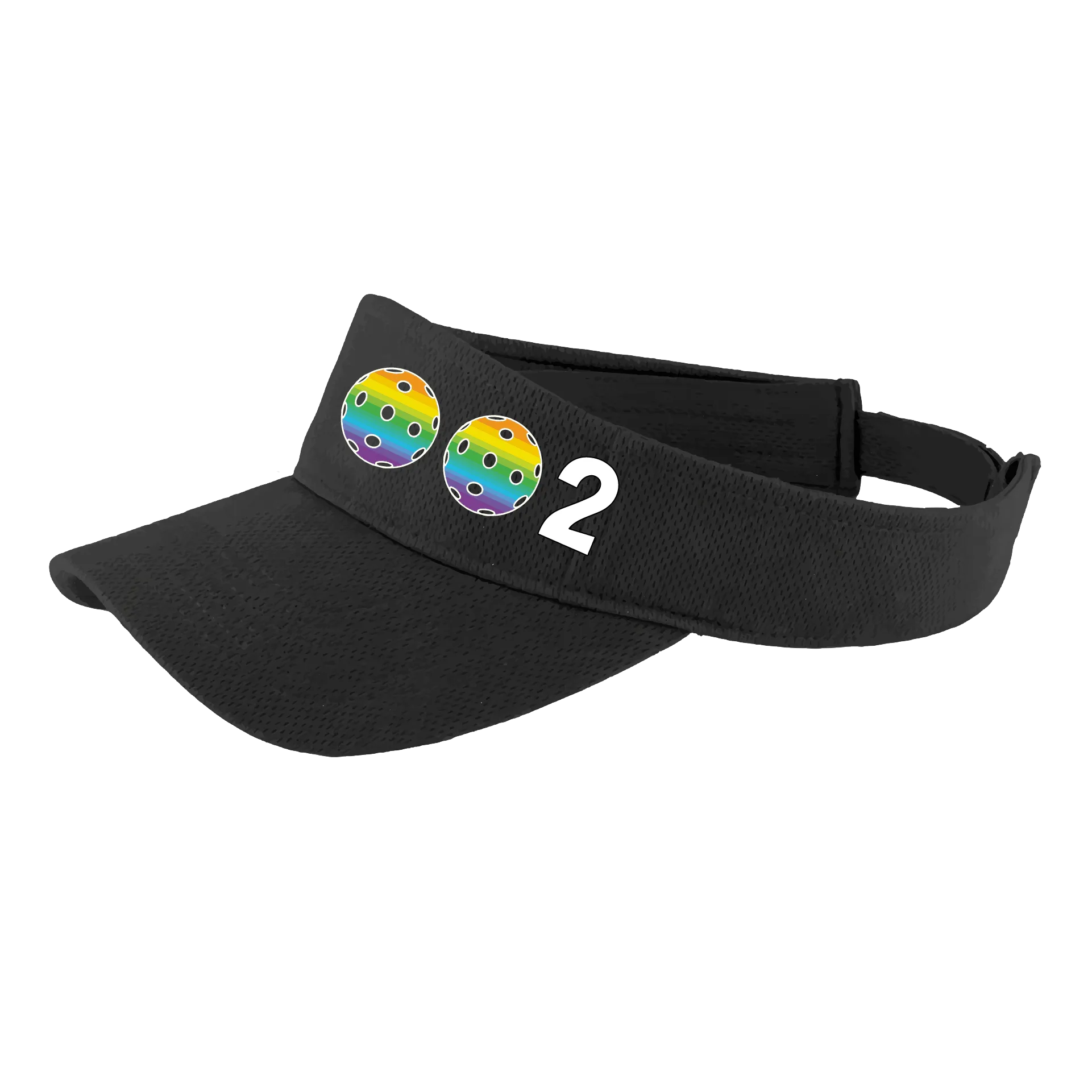 002 With Pickleballs (Customizable) | Pickleball Visors | Moisture Wicking 100% Polyester