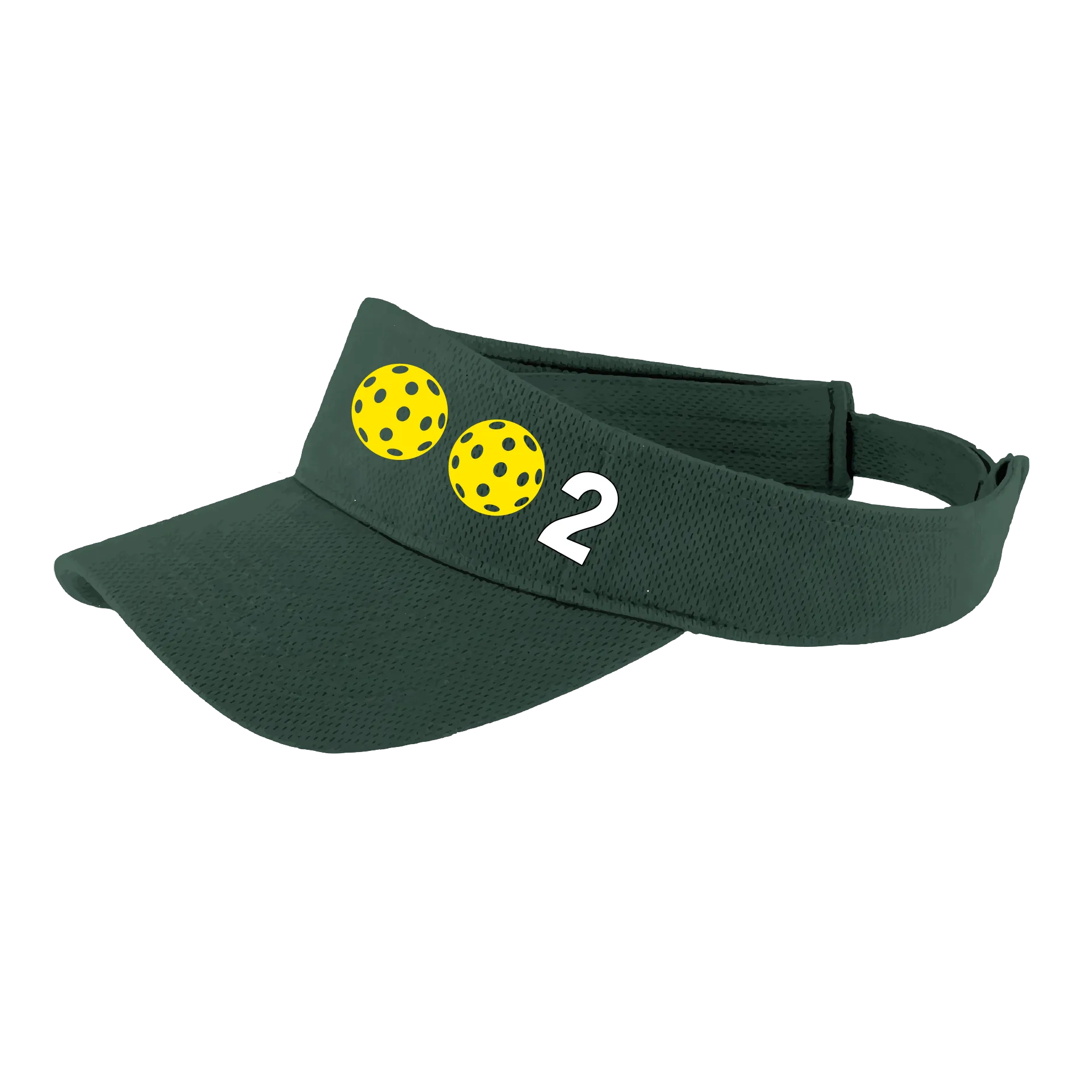 002 With Pickleballs (Customizable) | Pickleball Visors | Moisture Wicking 100% Polyester