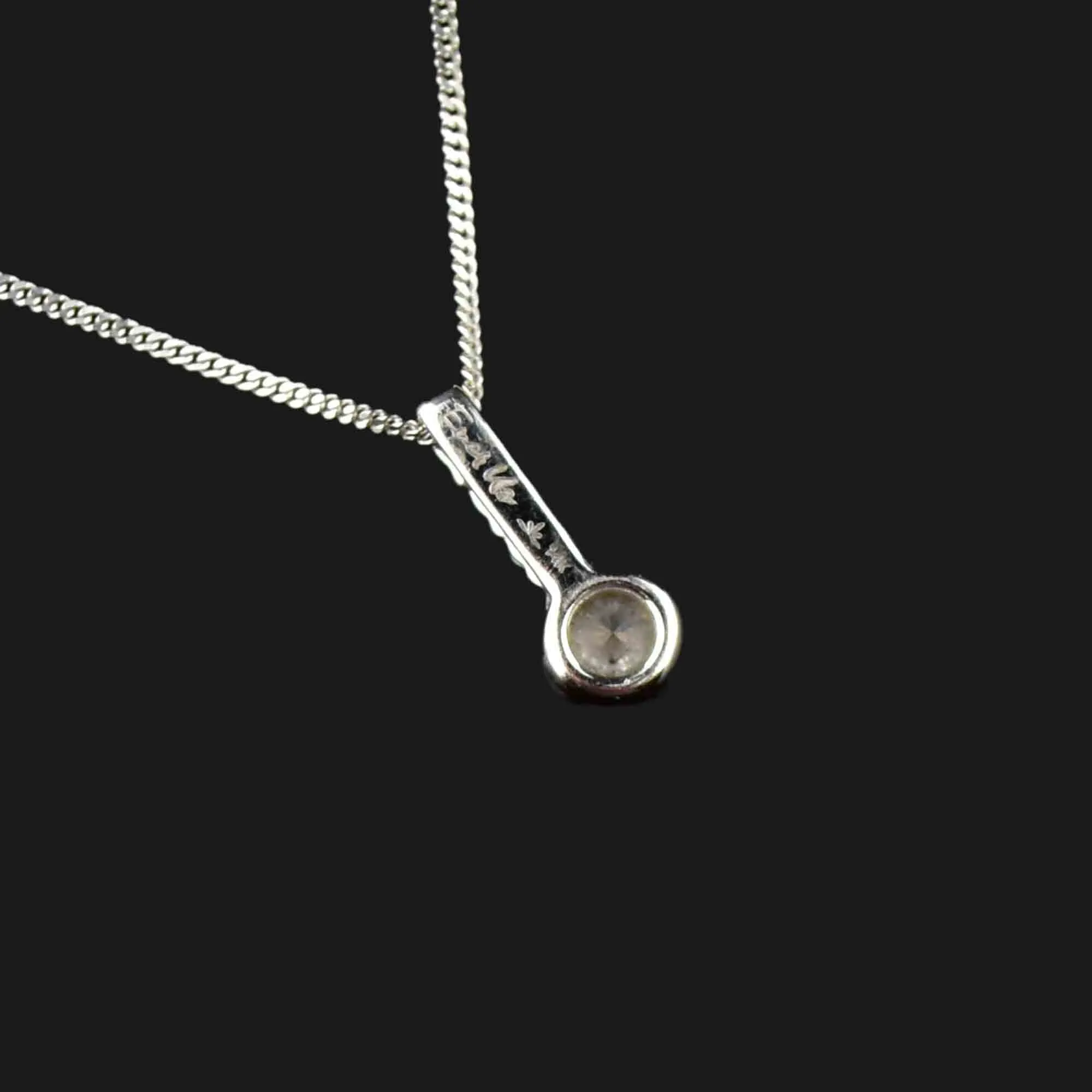 14K White Gold Diamond Ever Us Pendant Necklace