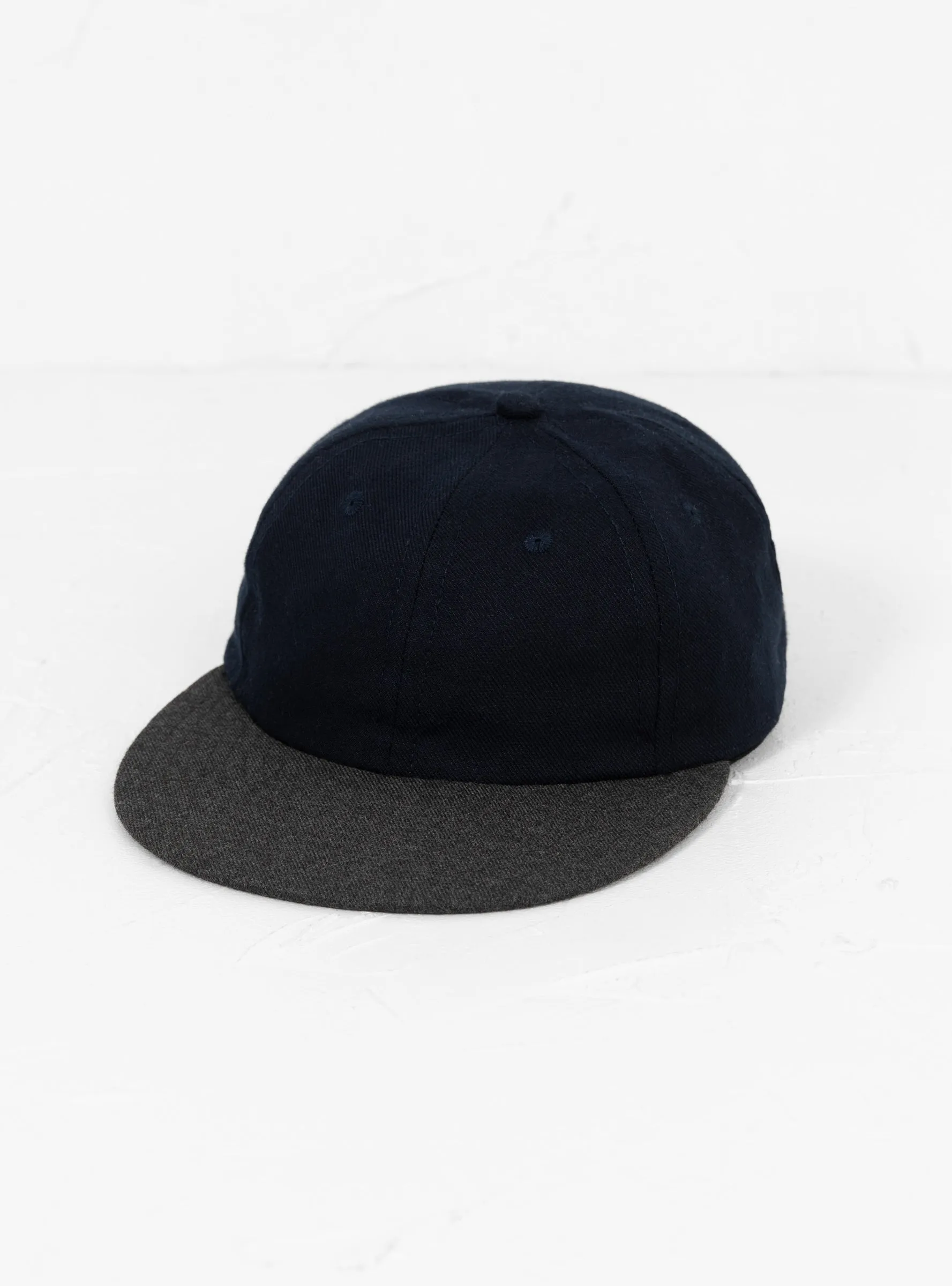 2-Tone 6 Panel Soft Visor Cap Navy & Charcoal