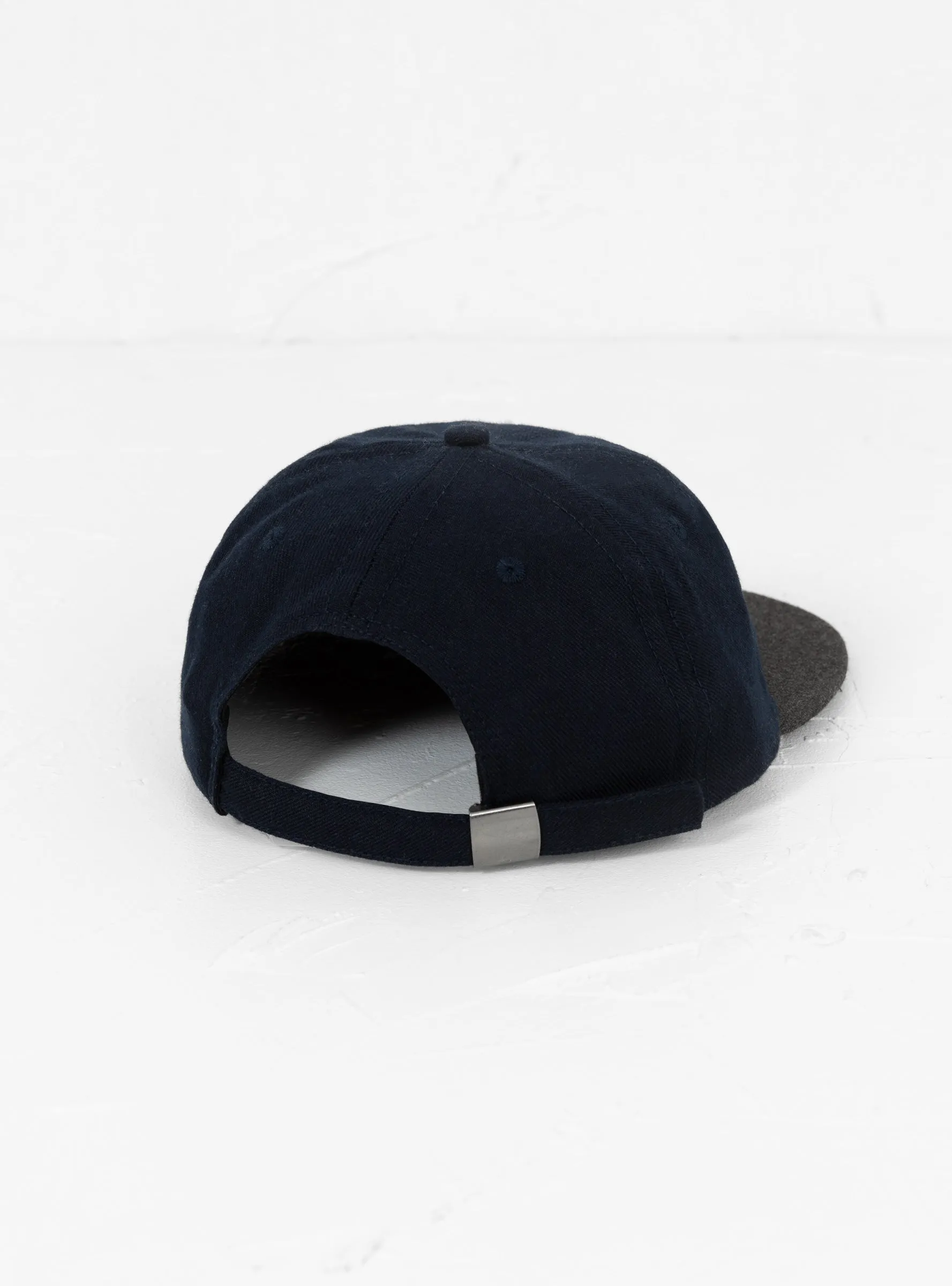 2-Tone 6 Panel Soft Visor Cap Navy & Charcoal