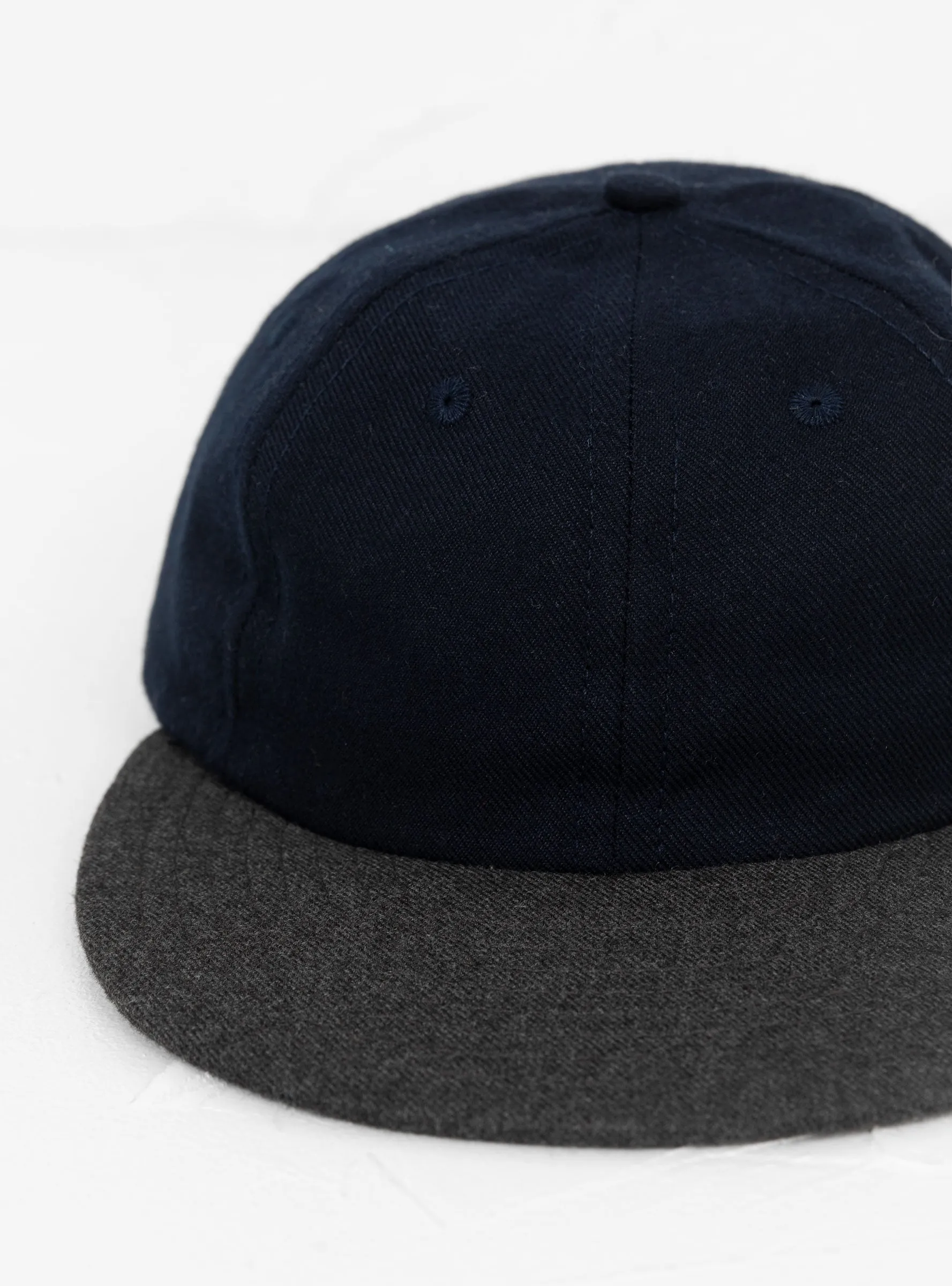 2-Tone 6 Panel Soft Visor Cap Navy & Charcoal