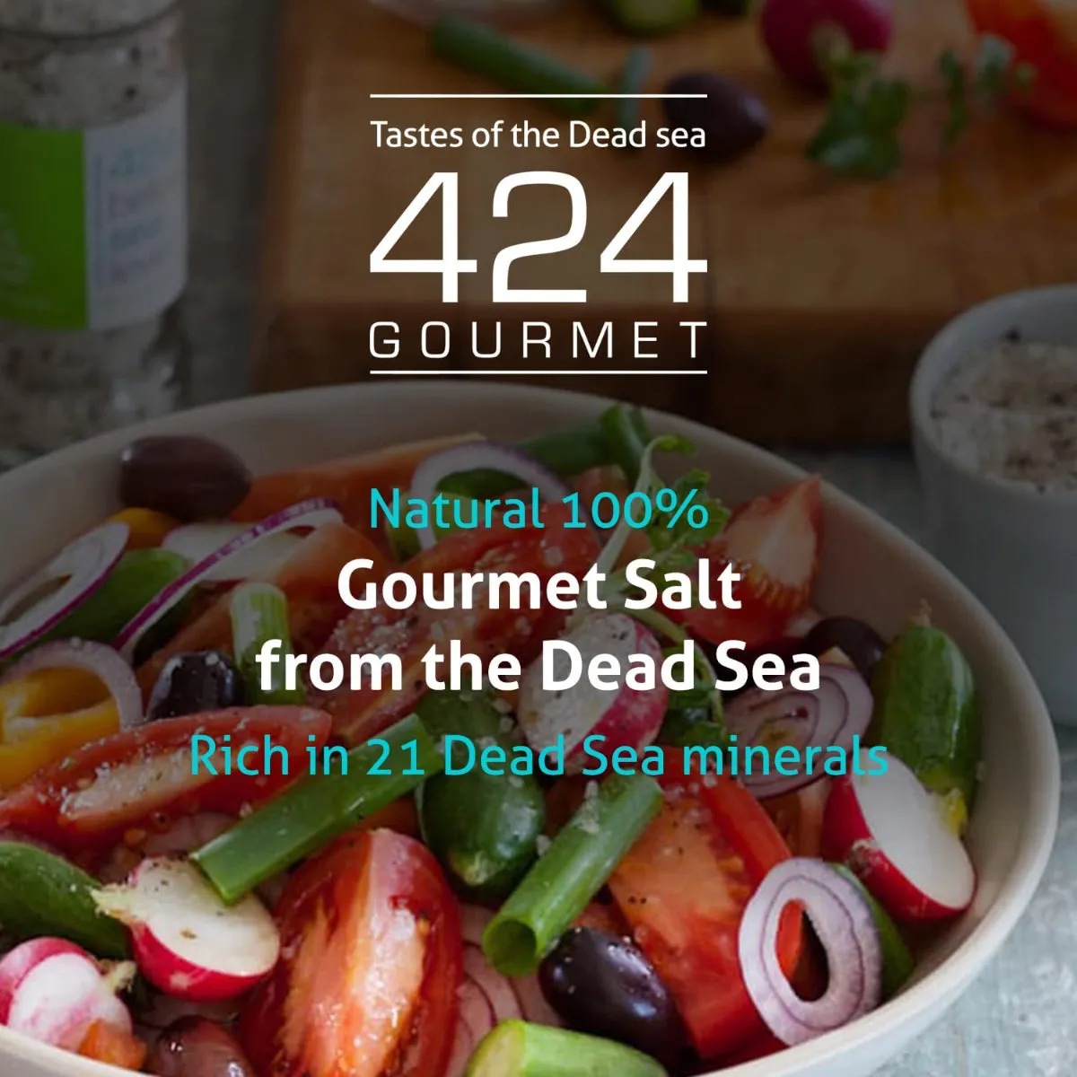 4 mix mini jars Of Gourmet Salt From The Dead Sea