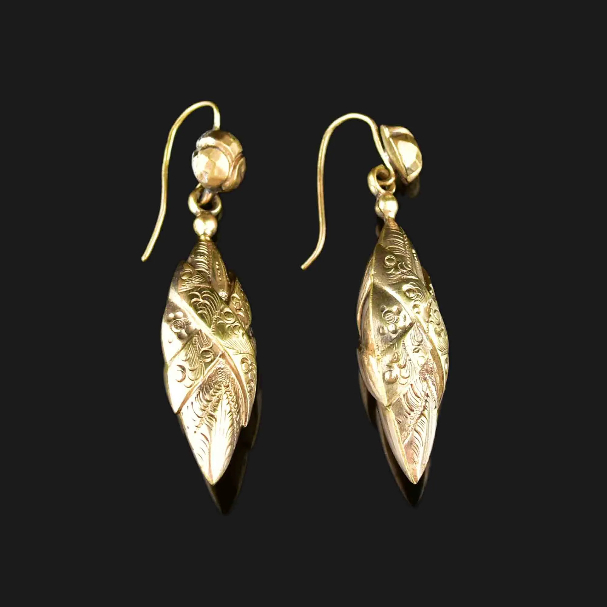 Antique Gold Victorian Dangle Earrings