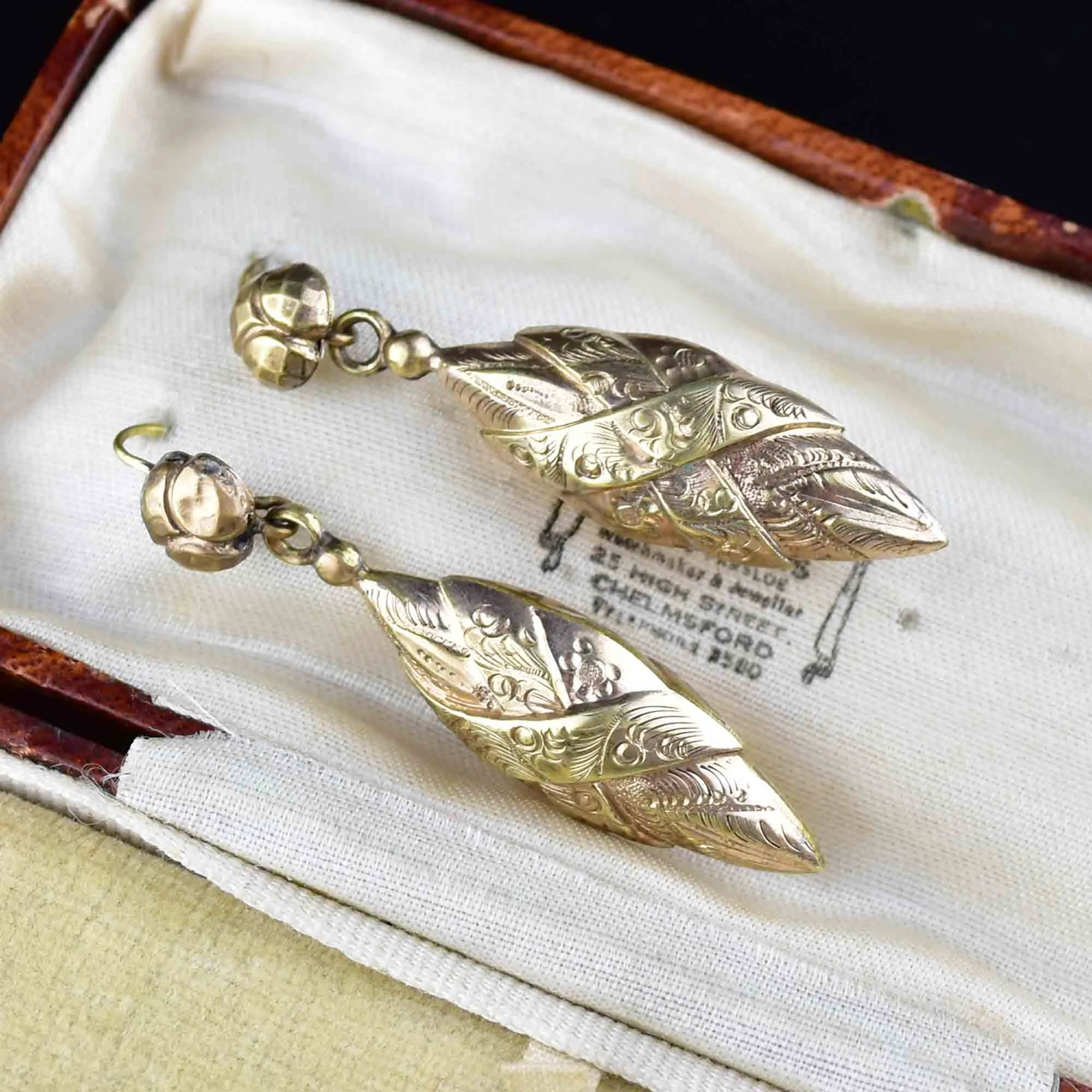 Antique Gold Victorian Dangle Earrings