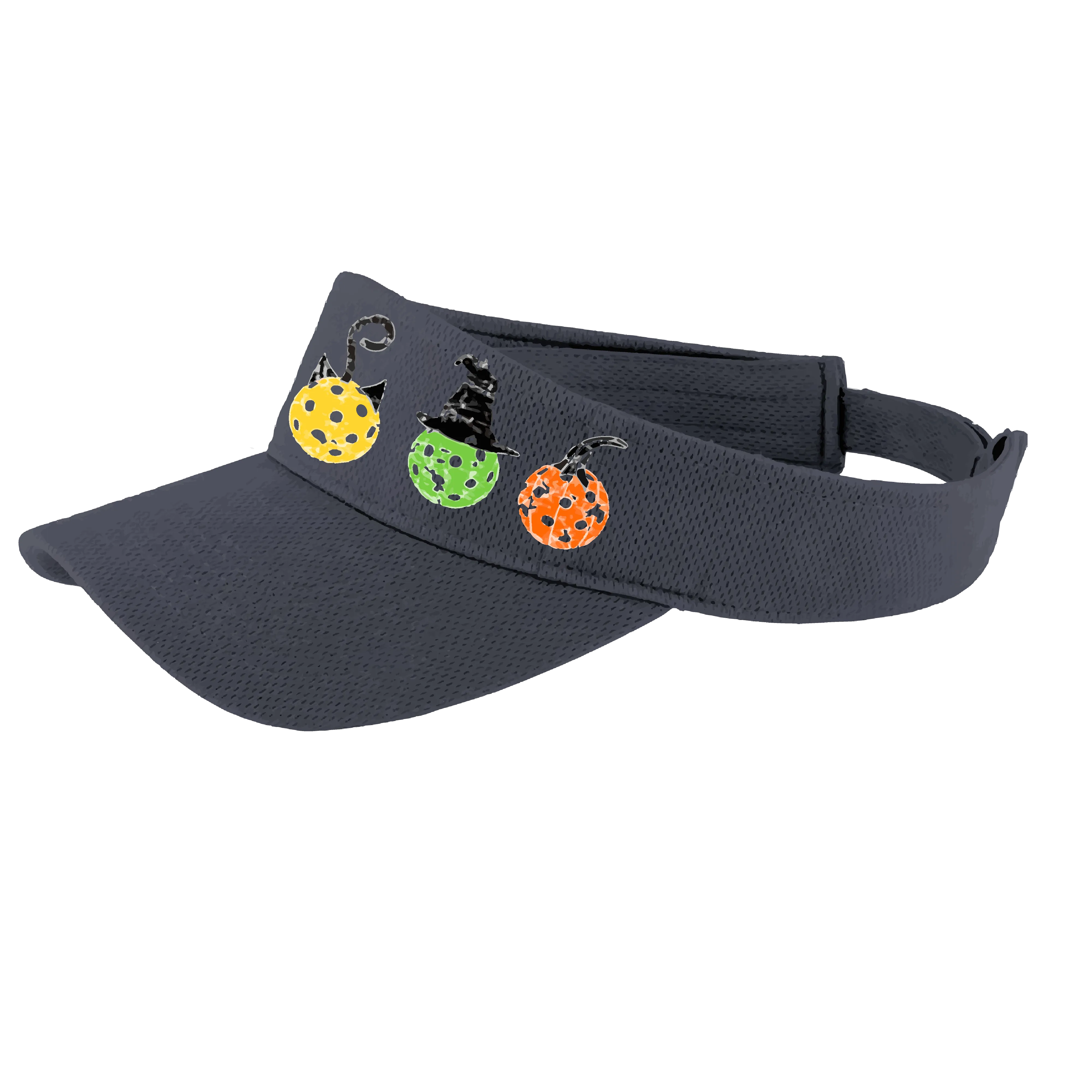 Cat Witch Pumpkin  | Pickleball Visors | Moisture Wicking 100% Polyester