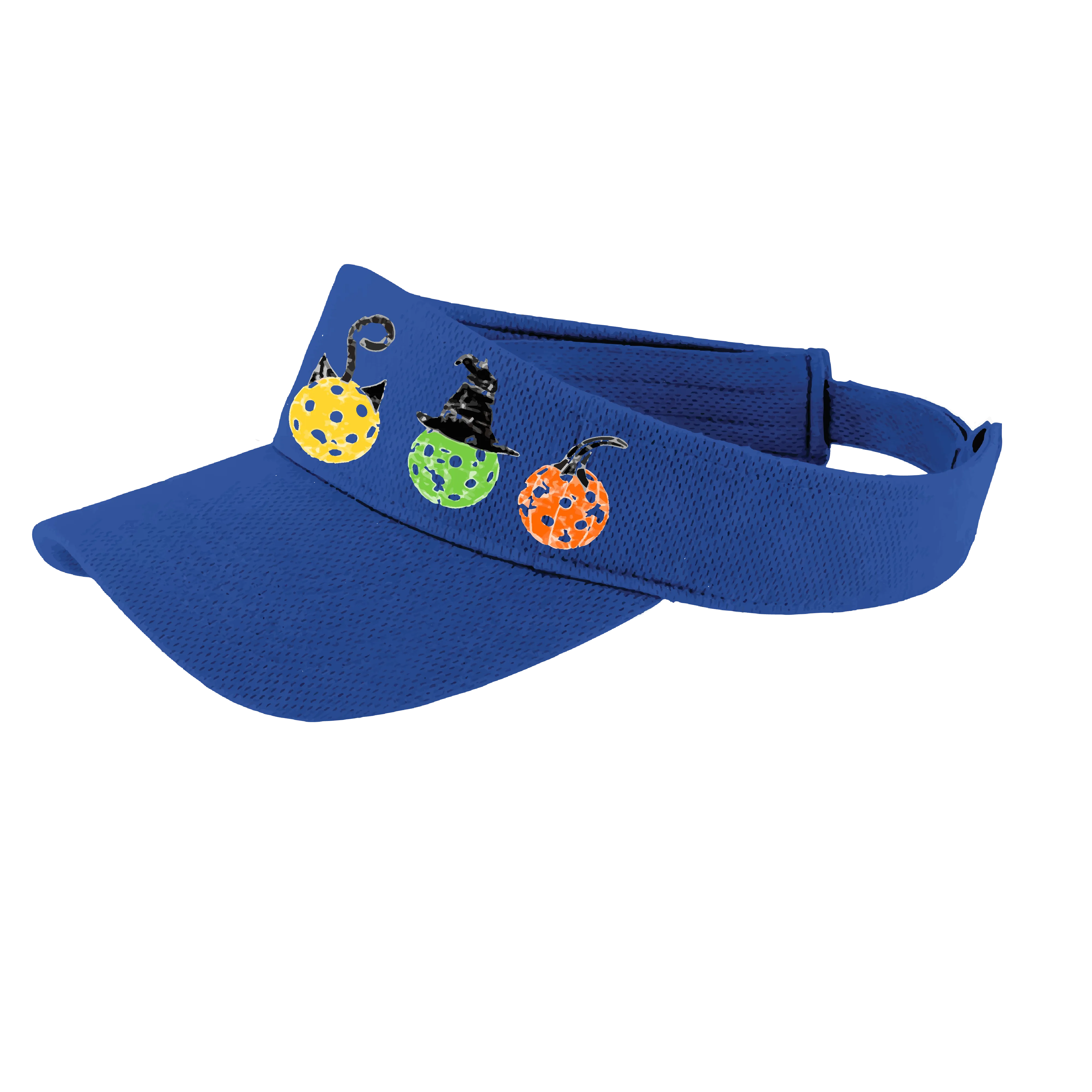 Cat Witch Pumpkin  | Pickleball Visors | Moisture Wicking 100% Polyester