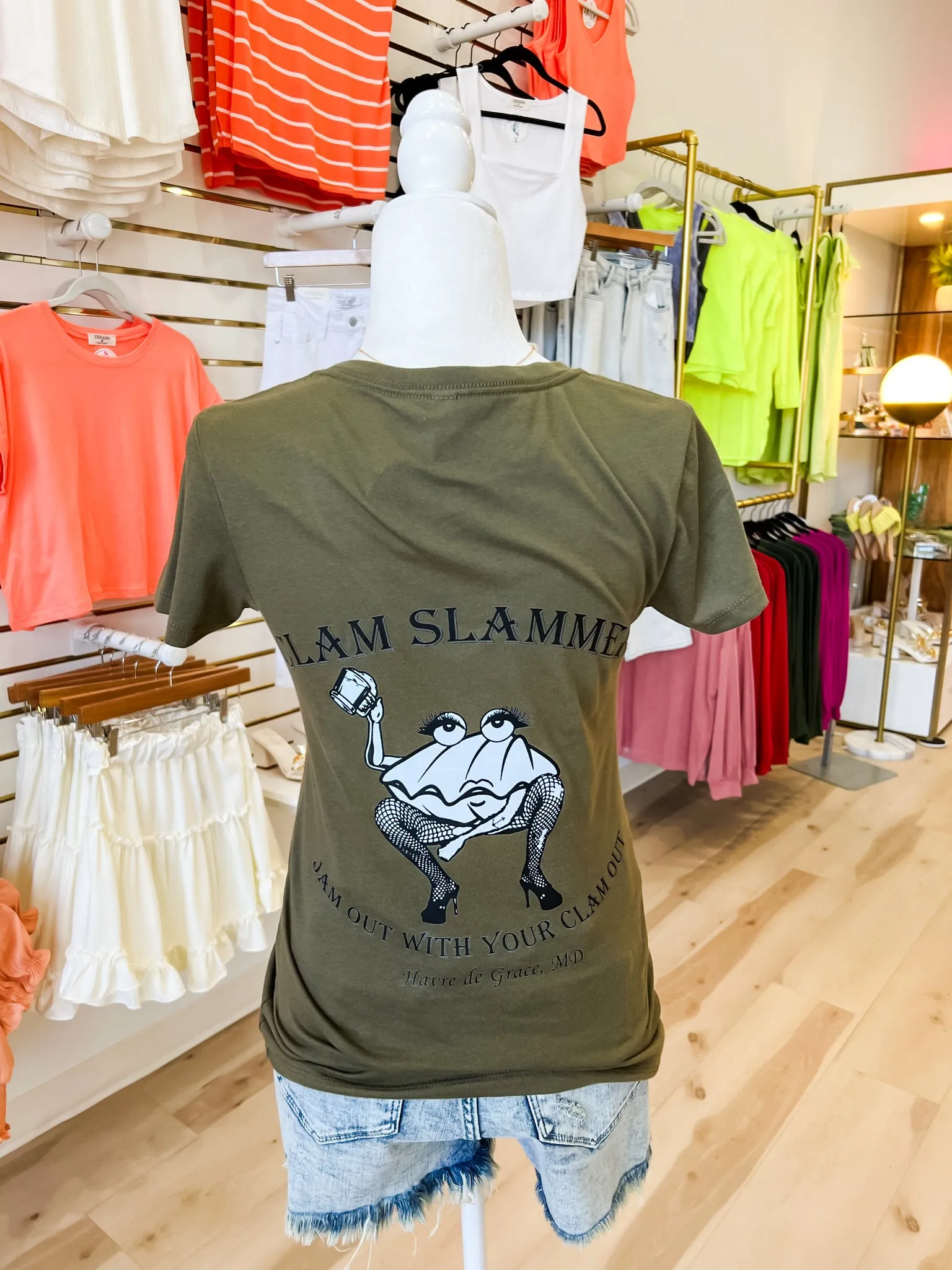 Clam Slammer V-Neck Tee