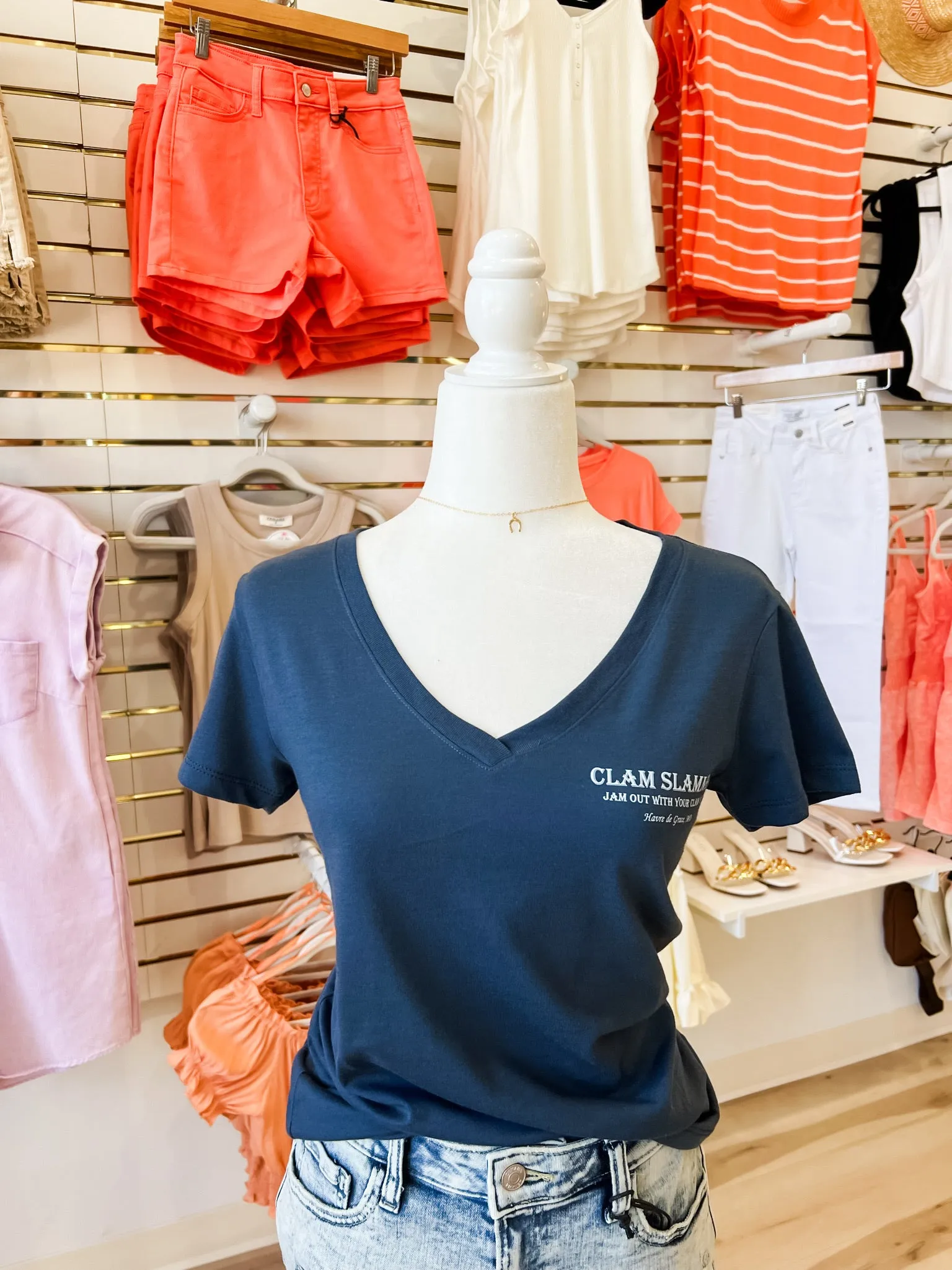 Clam Slammer V-Neck Tee