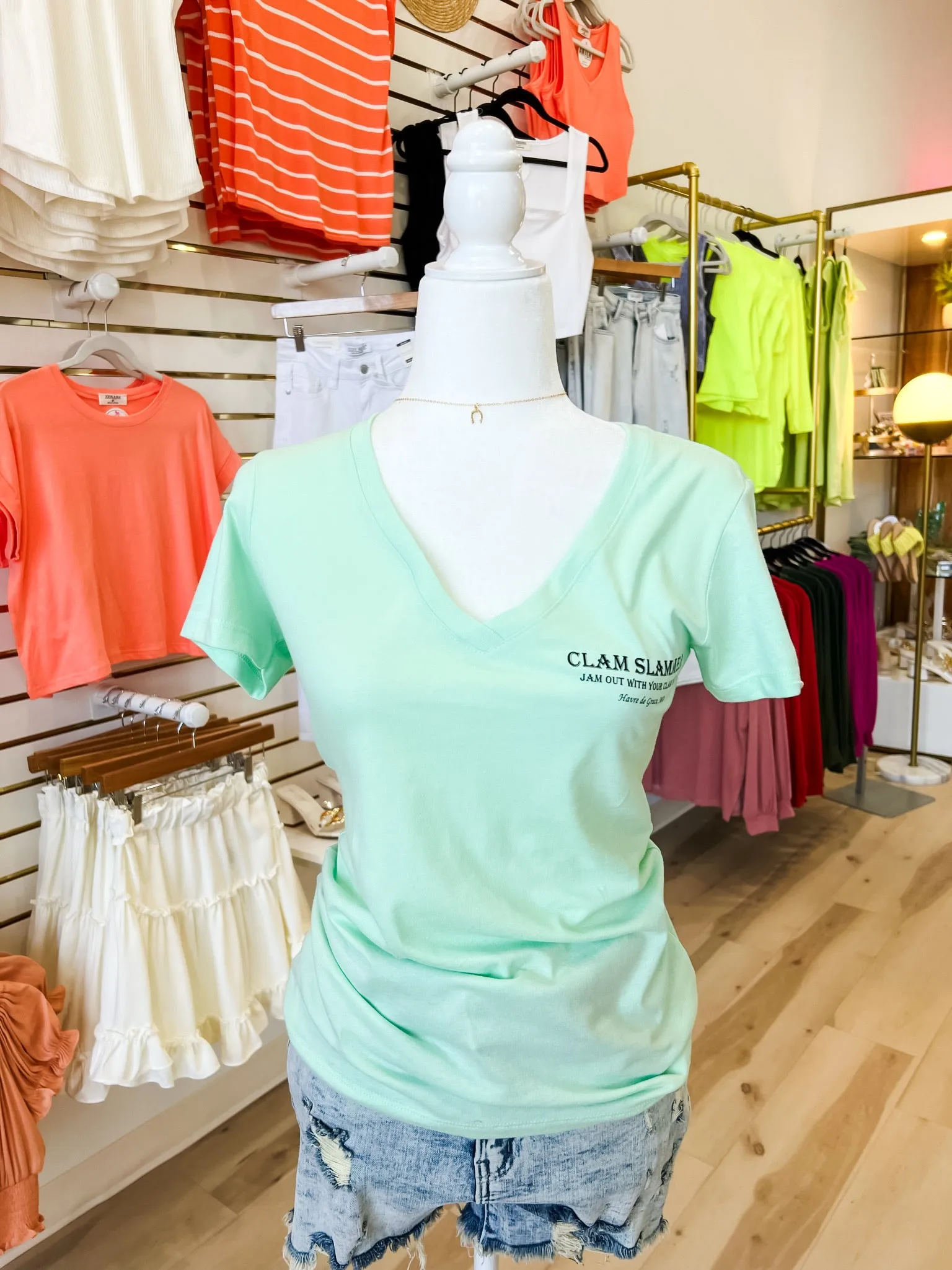 Clam Slammer V-Neck Tee