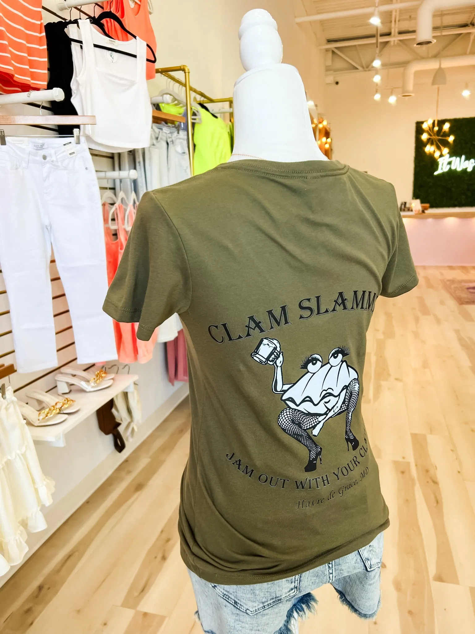 Clam Slammer V-Neck Tee