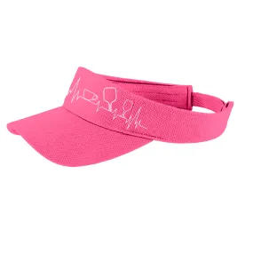 Coffee, Pickleball, Wine Heartbeat EKG | Pickleball Visors | Moisture Wicking 100% Polyester