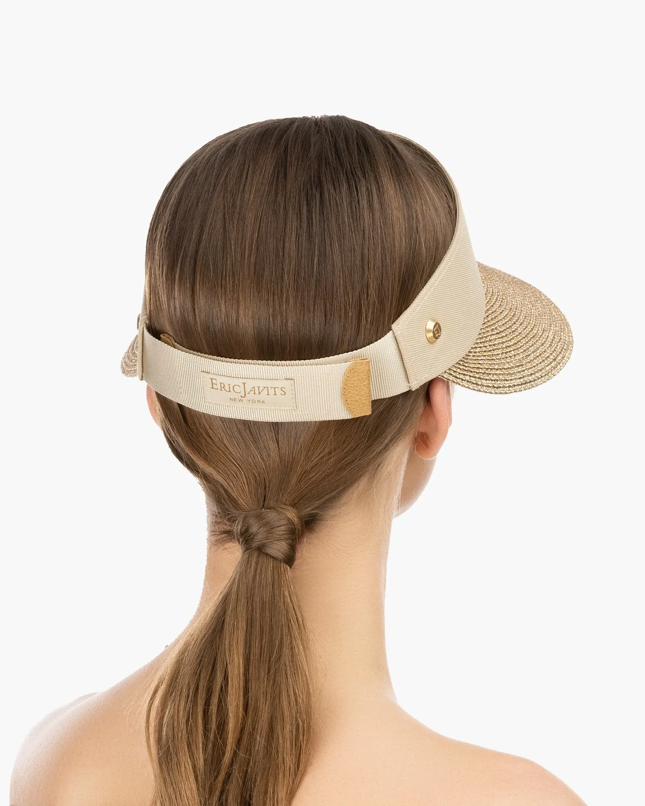 Eric Javitz Champ Visor in Gold/Sand