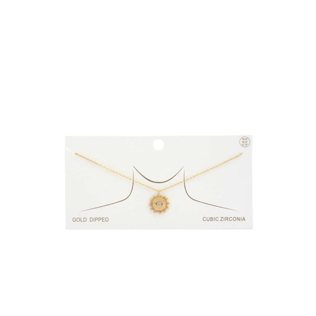 Evil Eye Sun Charm Gold Dipped Necklace