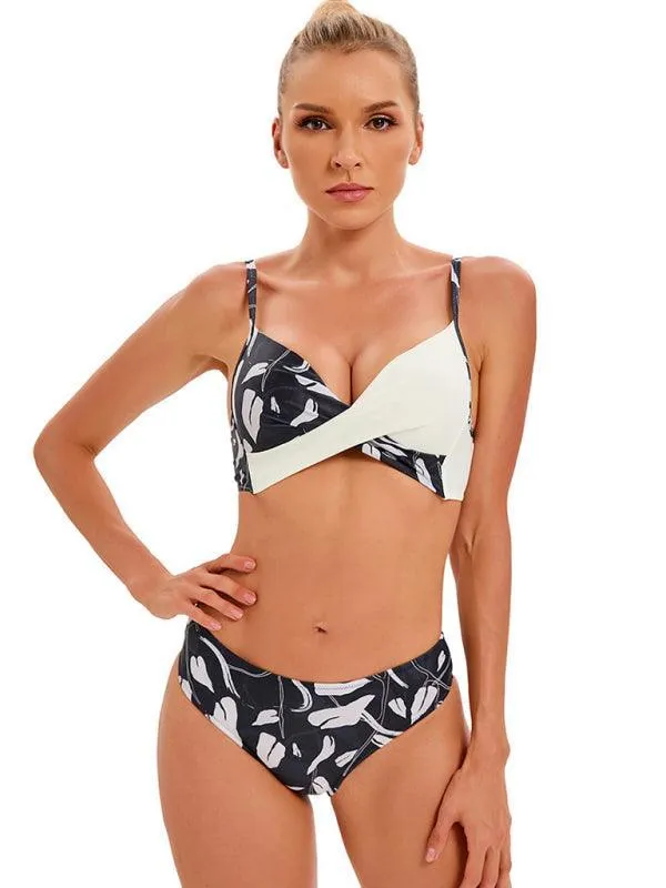 Floral Twisted Bandeau Hipster Bikini Set