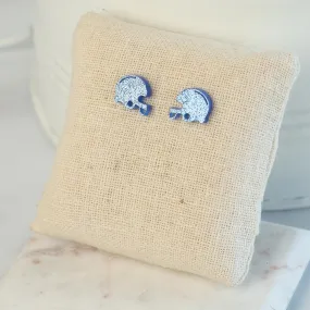 Football Helmet Studs in Blue Glitter