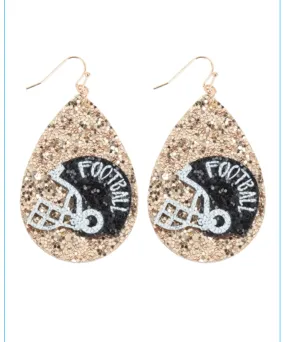 Glitter Football Earring