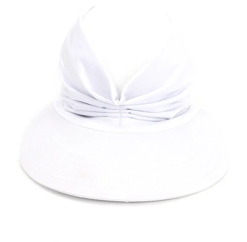 Haute Edition Women's Ruched Stretchy Headband Sun Visor Hat