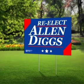 Lawn Sign - Re-Elect Allen Diggs  - Show your Support for the Bills with this sign