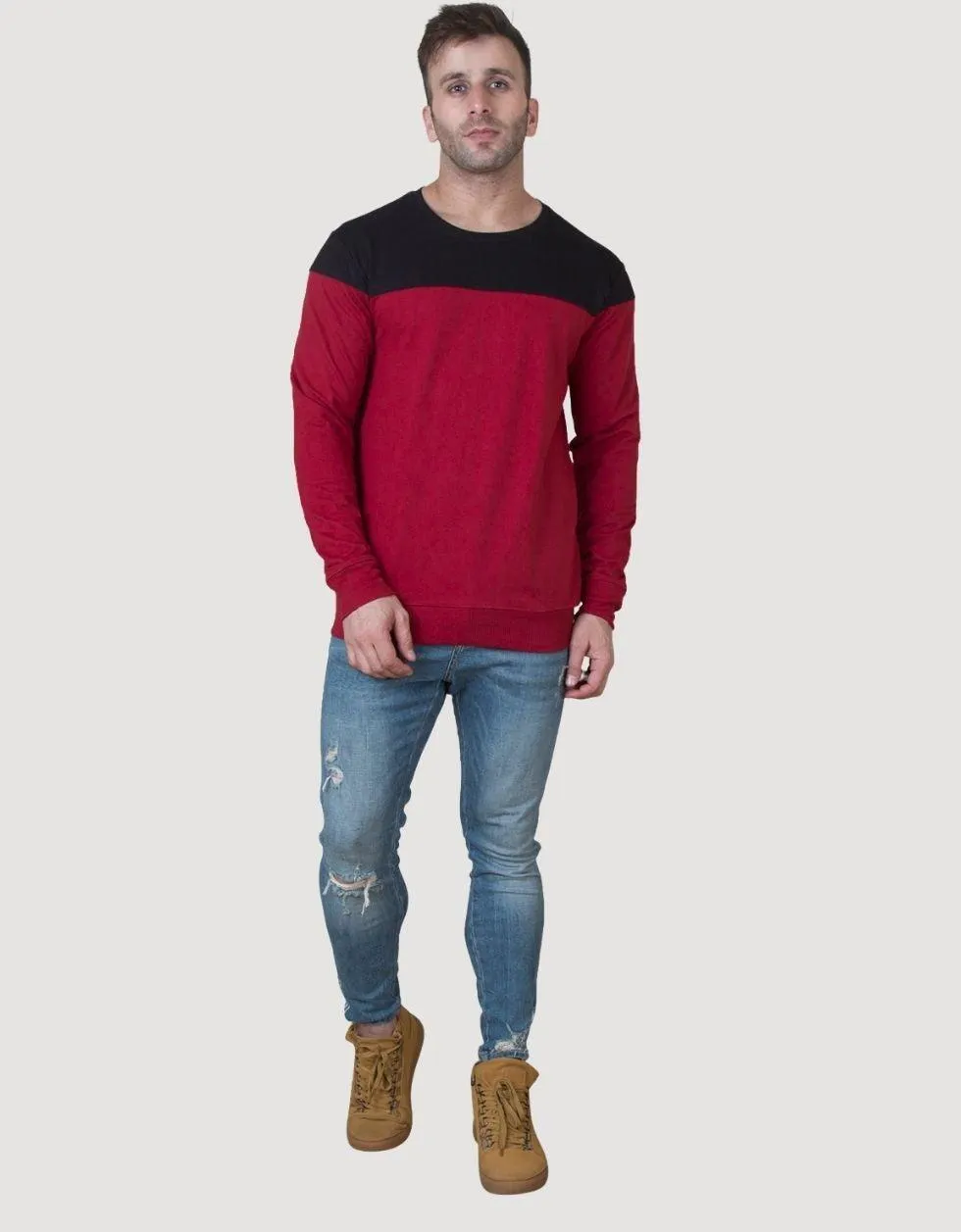 Maroon ColorBlock Sweatshirt