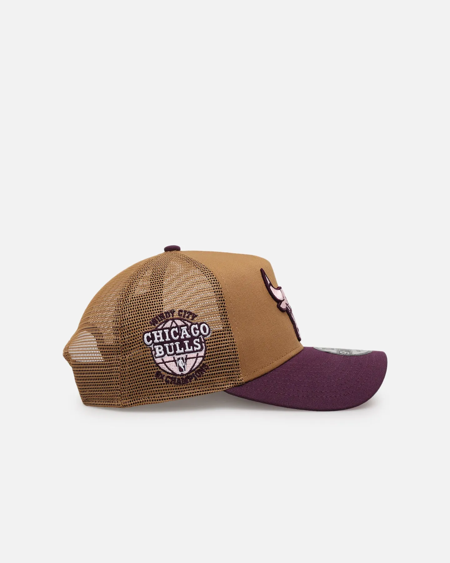 New Era Chicago Bulls 'Rustic Rose' 9FORTY A-Frame Trucker Snapback Wheat