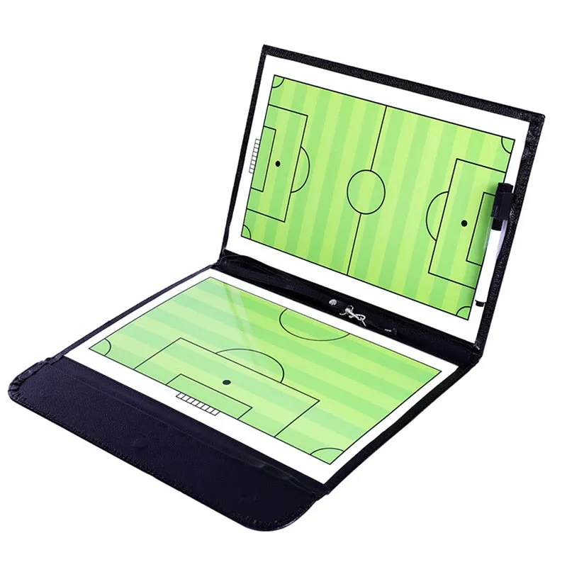 Portable Training Assistant Equipments Football Soccer Tactical Board 2.5 Fold Leather Useful Teaching Board