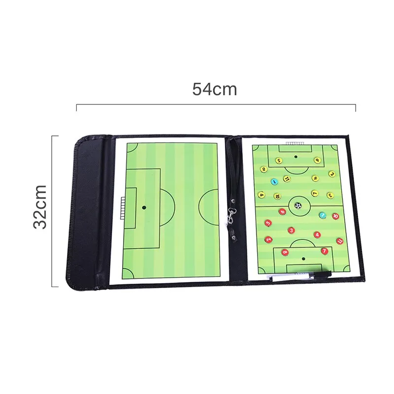 Portable Training Assistant Equipments Football Soccer Tactical Board 2.5 Fold Leather Useful Teaching Board