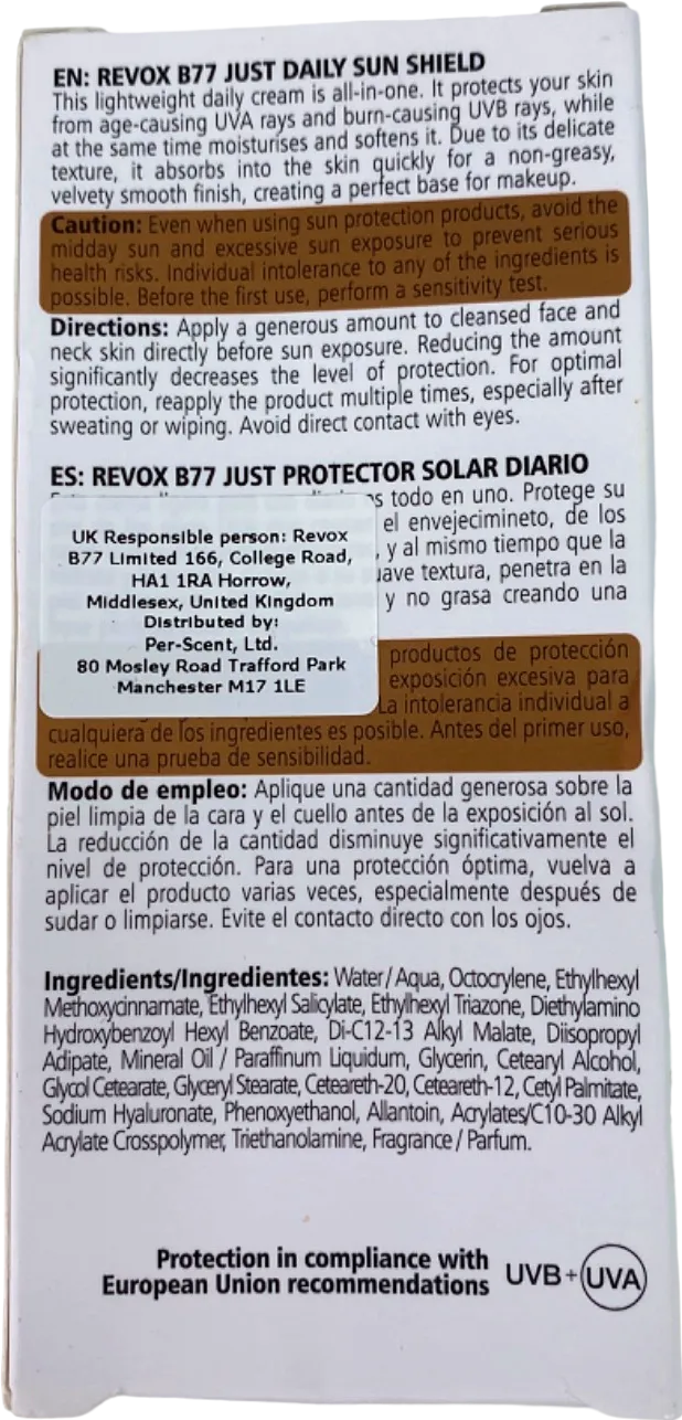 REVOX B77 Just Daily Sun Shield SPF 50  30ml