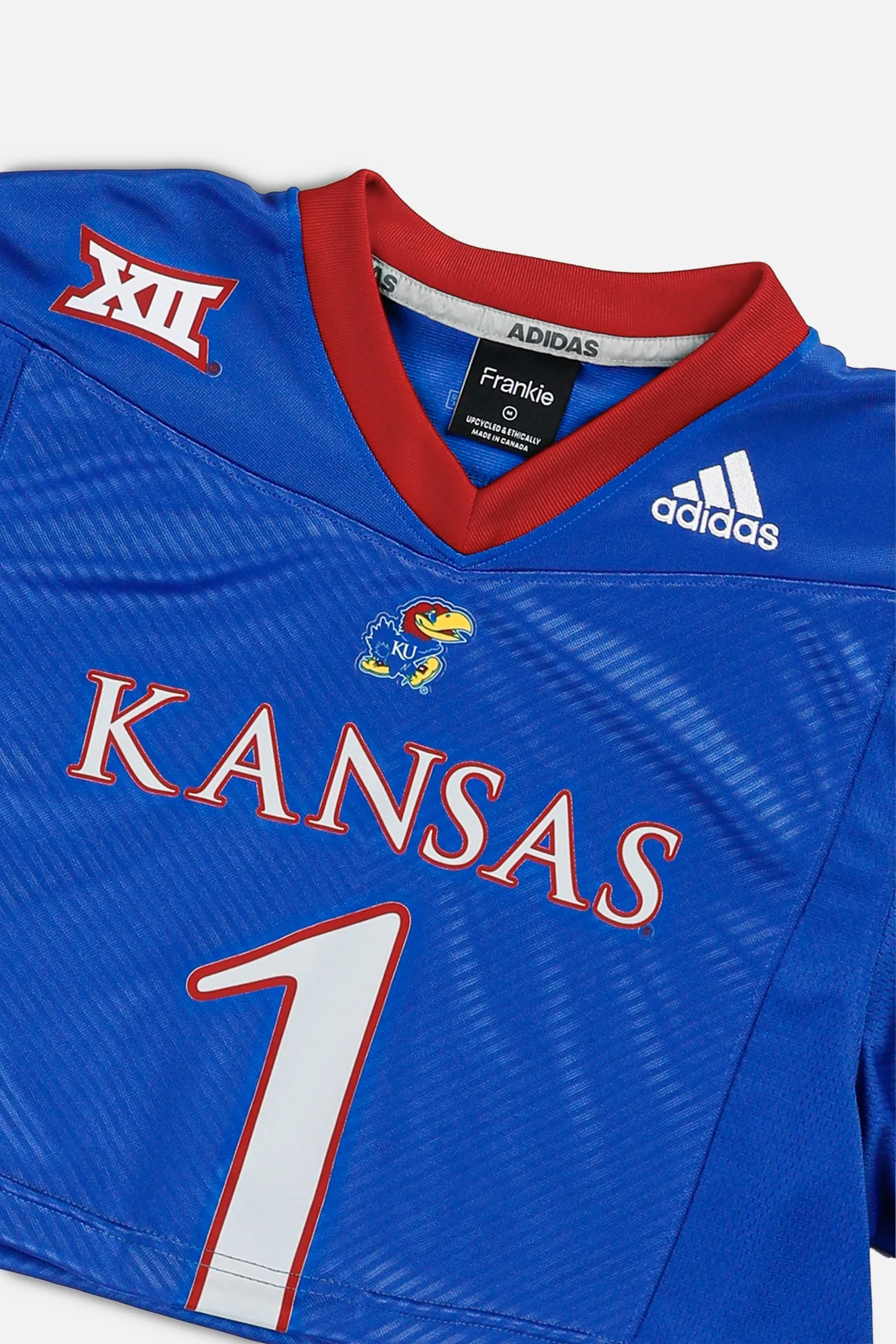 Rework Crop Kansas Jayhawks Football Jersey - M