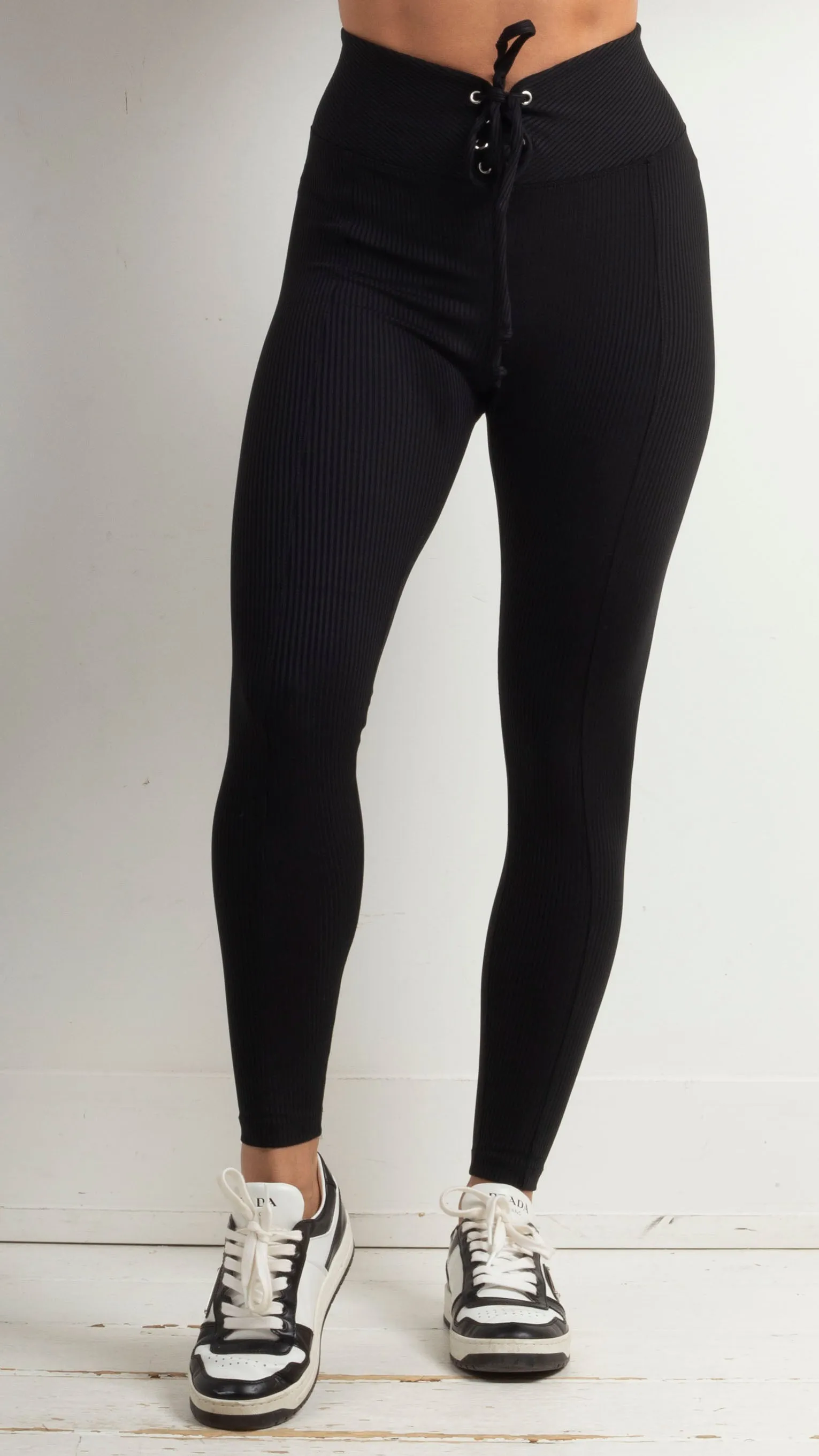 Ribbed Football Legging - Black