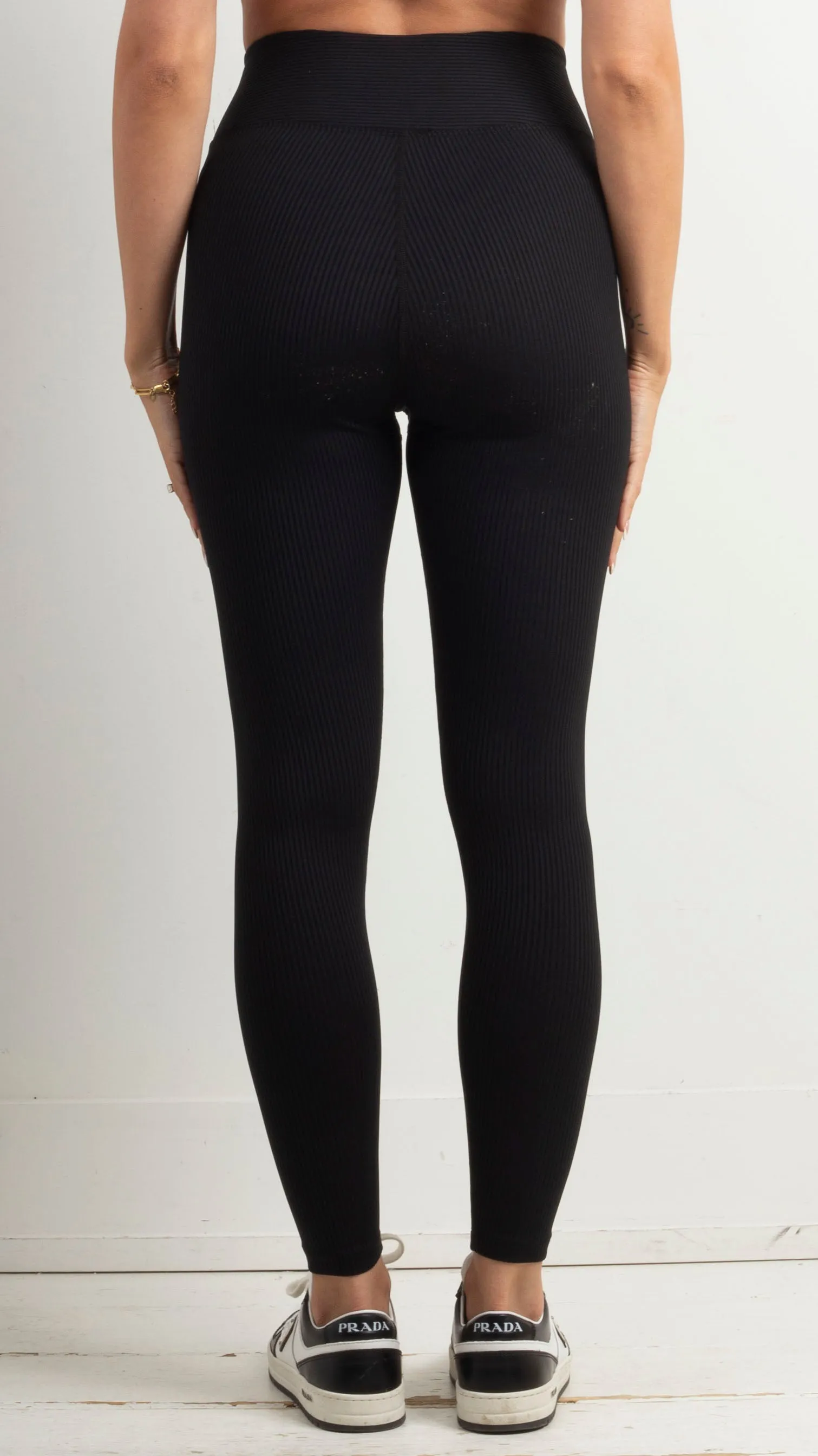 Ribbed Football Legging - Black