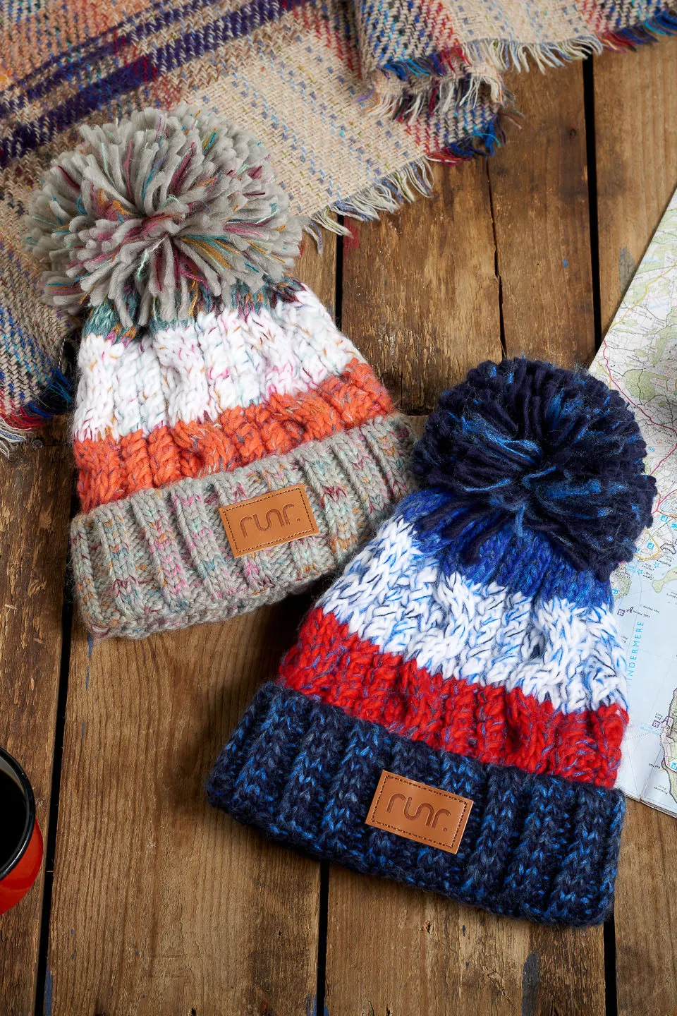 Runr Winter Bobble Hat 2 pack - Chamonix & Vermont Bundle