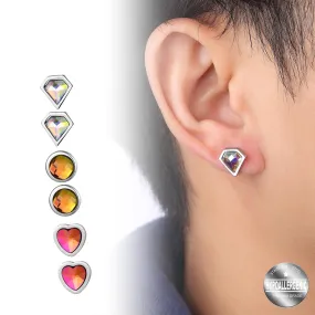 Set of 3 Hologram Stud Earrings