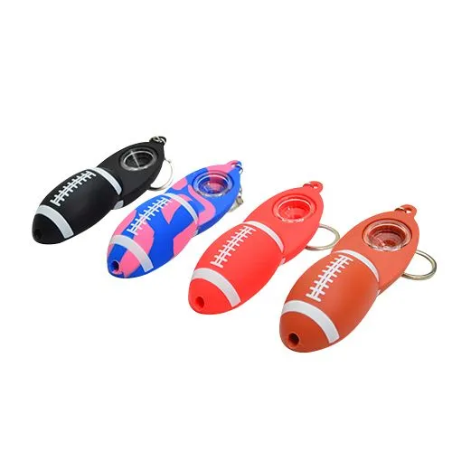 Silicone Football Keychain Pipe