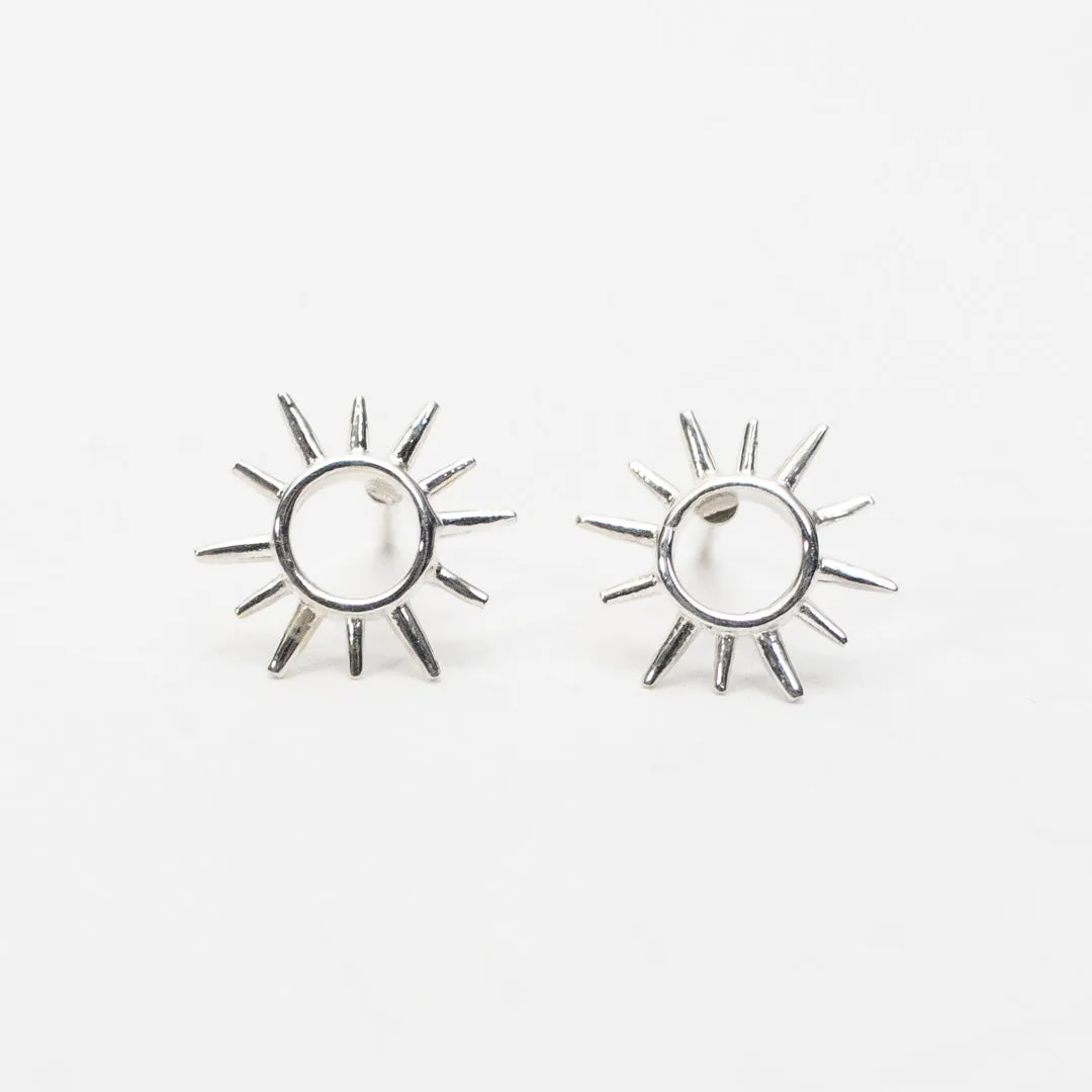 Silver Sun Studs