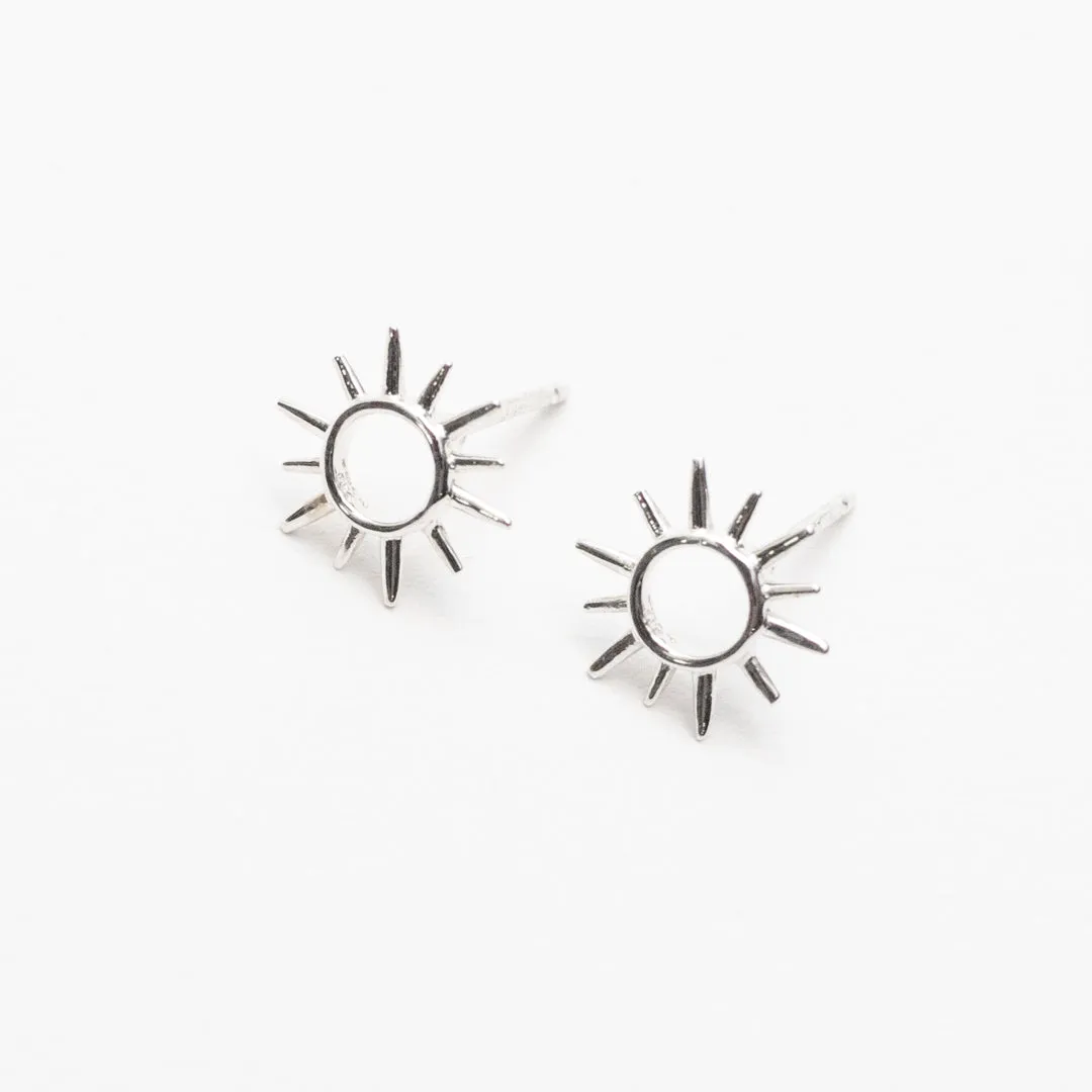 Silver Sun Studs