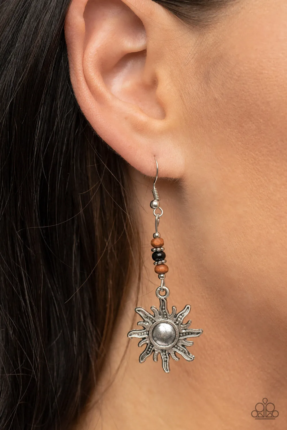 Sunshiny Days - Black Paparazzi Earrings