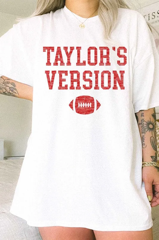 TAYLORS VERSION FOOTBALL OVERSIZED GRAPHIC TEE